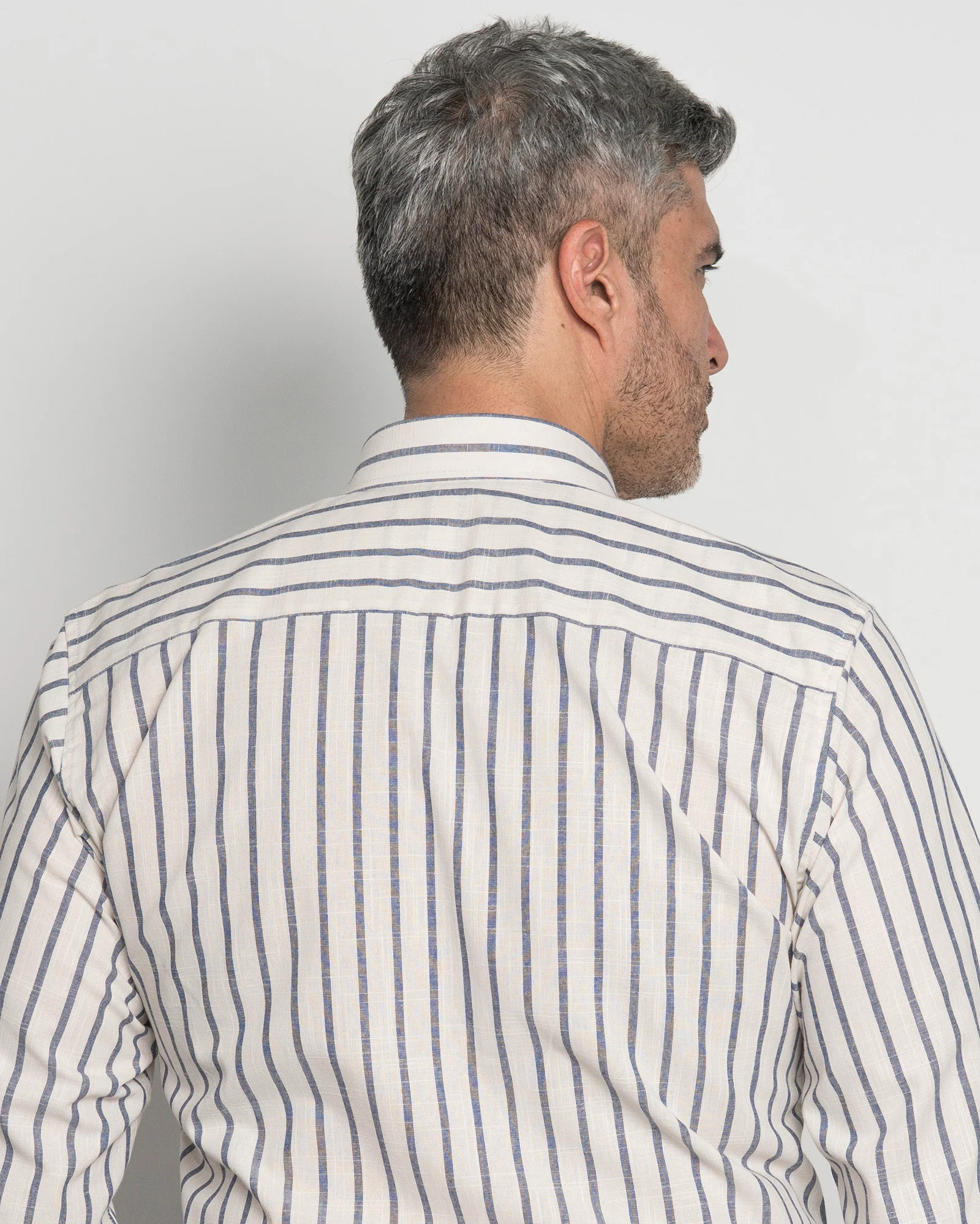 Camisa Algodón Raya Azul - Image 4