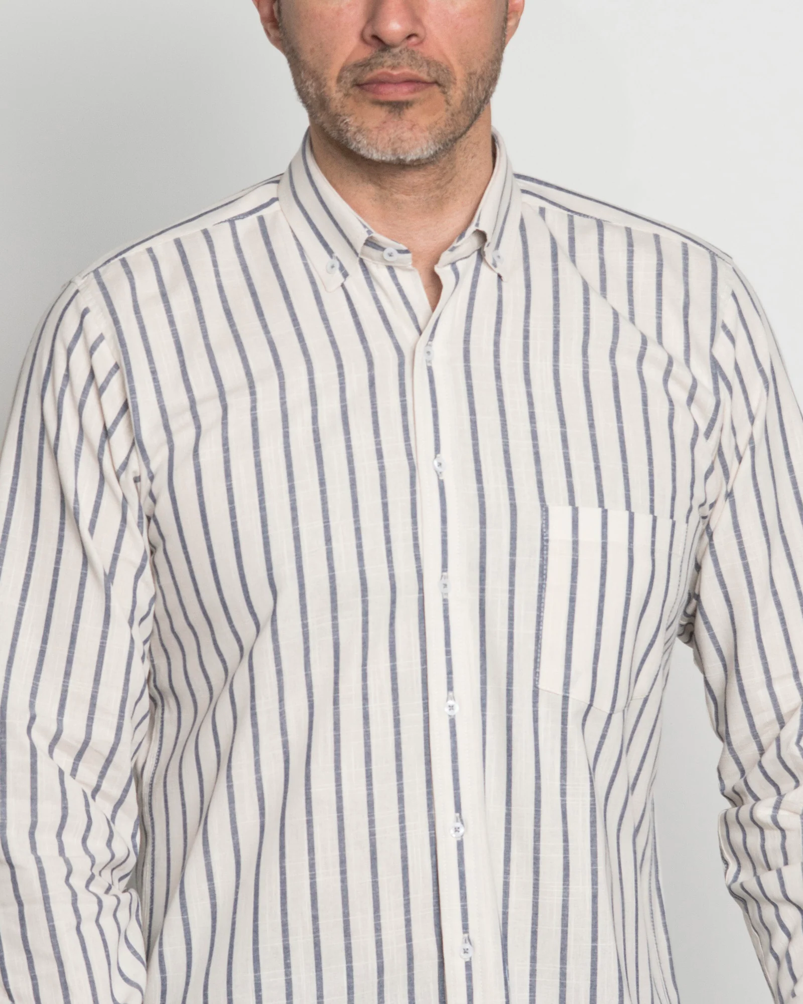 Camisa Algodón Raya Azul - Image 5