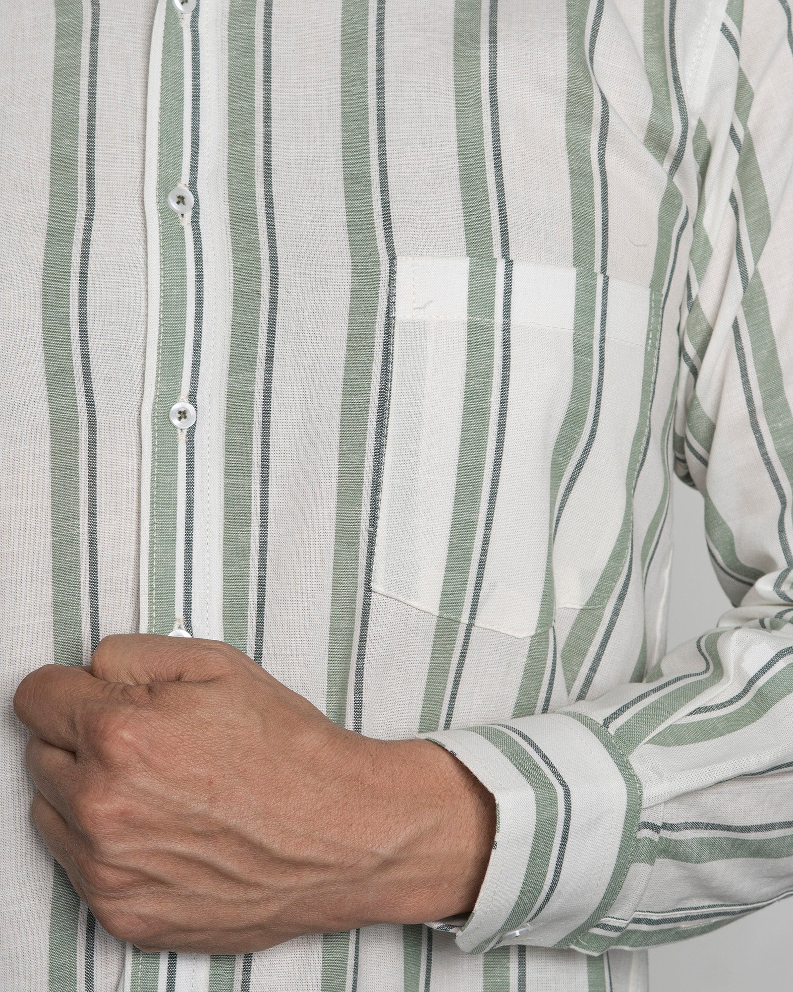 Camisa Algodón Raya Verde - Image 5