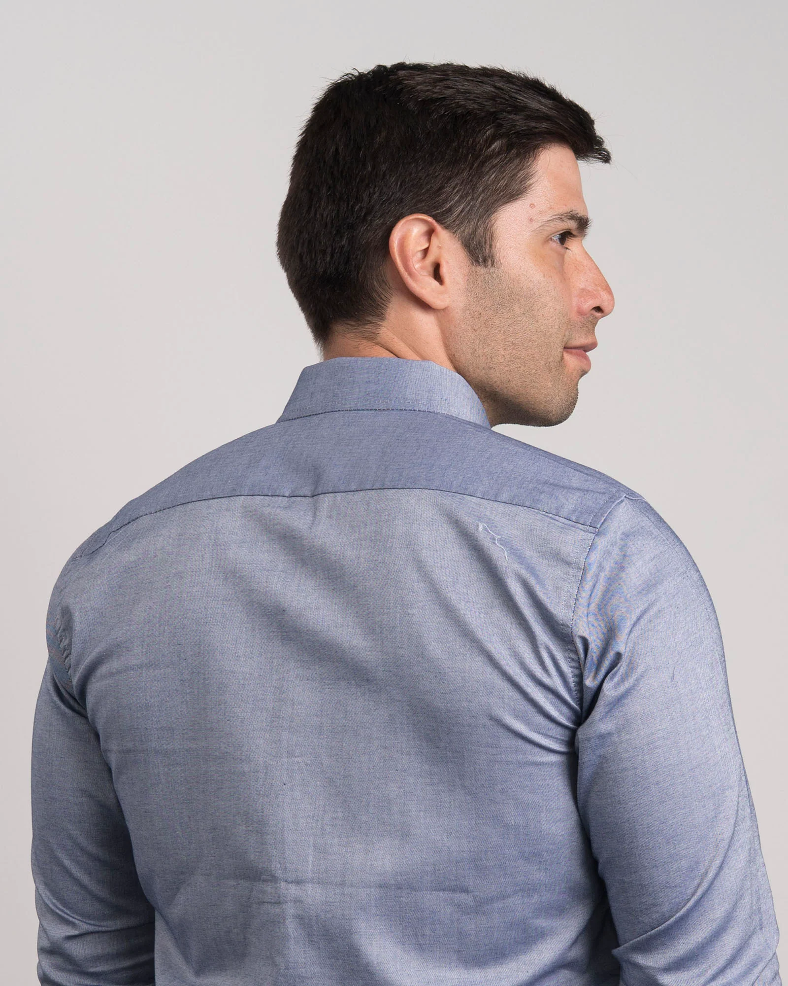 Camisa Algodón Solo Fondo Azul - Image 4