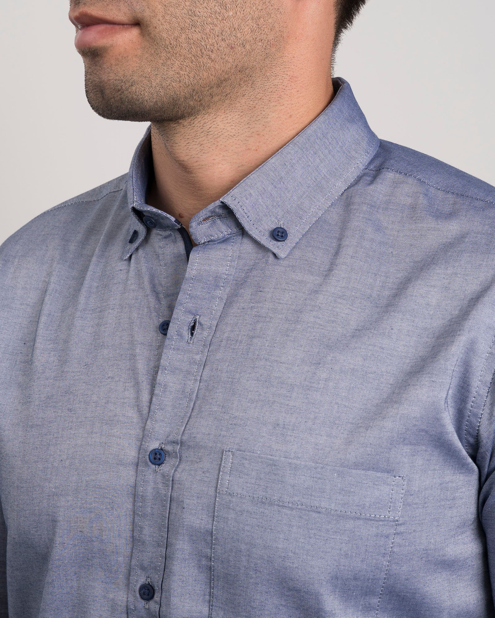 Camisa Algodón Solo Fondo Azul - Image 5
