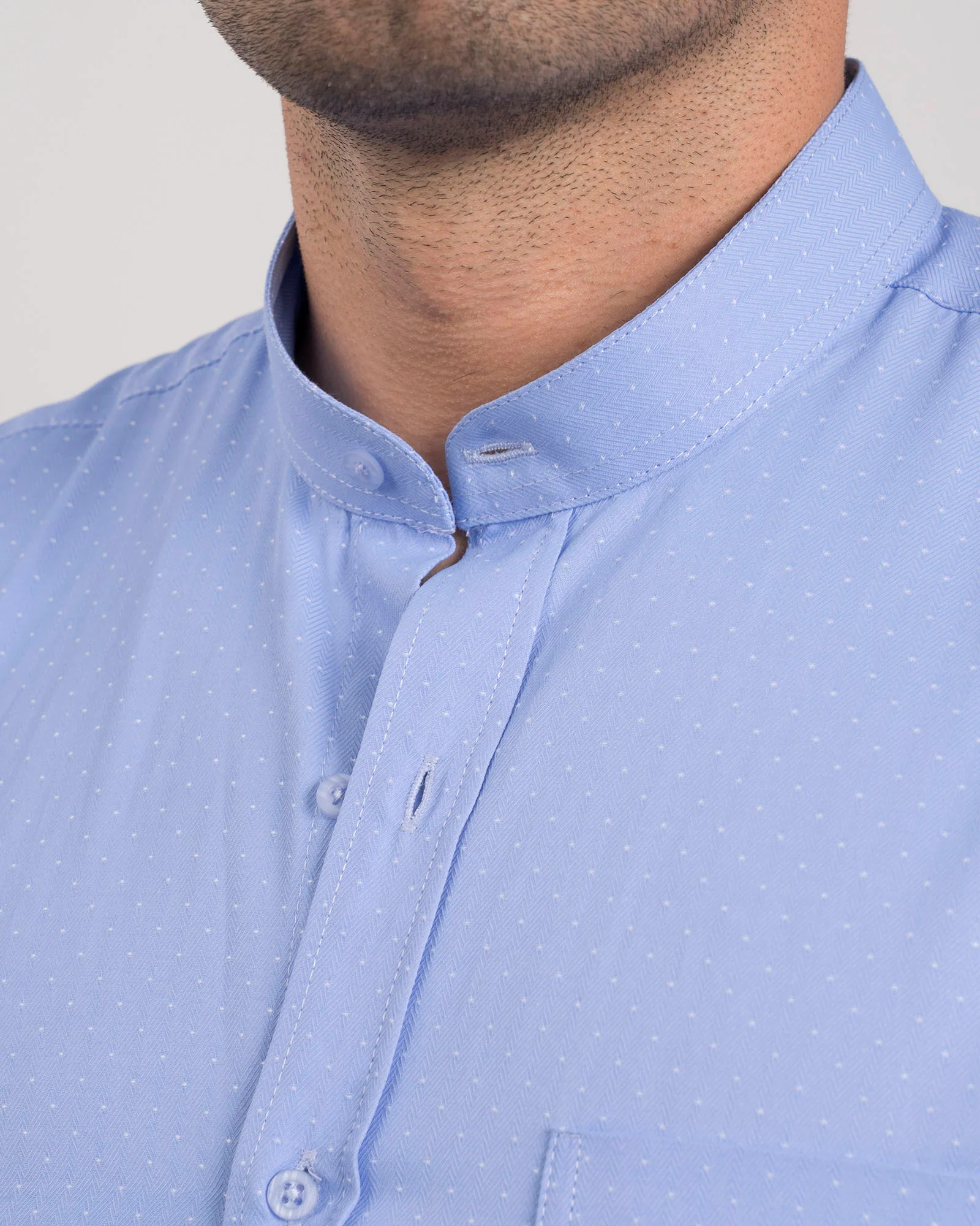 Camisa Azul Claro Cuello Mao - Image 6