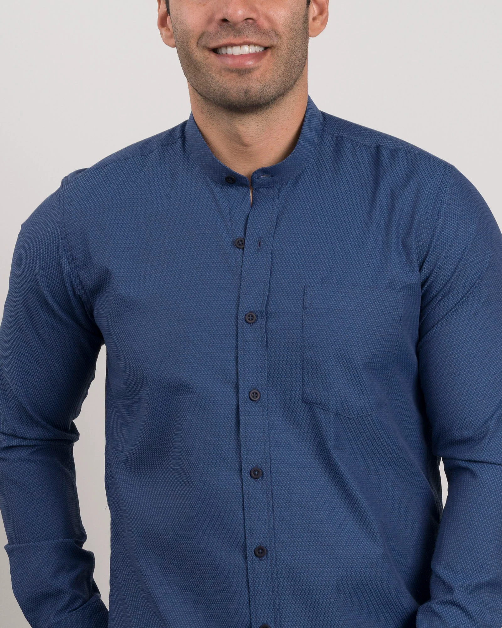 Camisa Azul Cuello Mao - Image 3