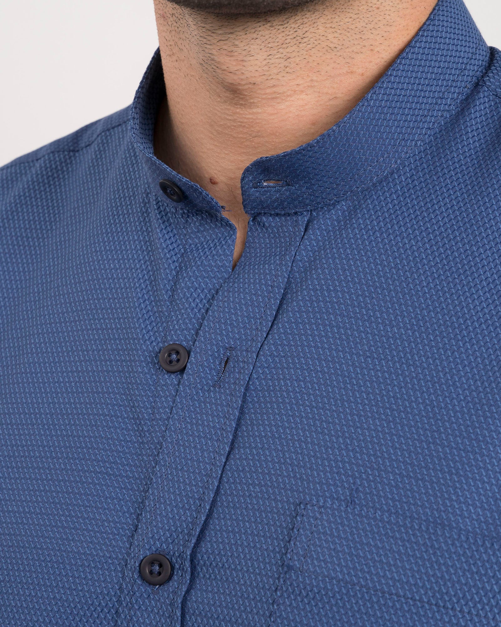 Camisa Azul Cuello Mao - Image 4
