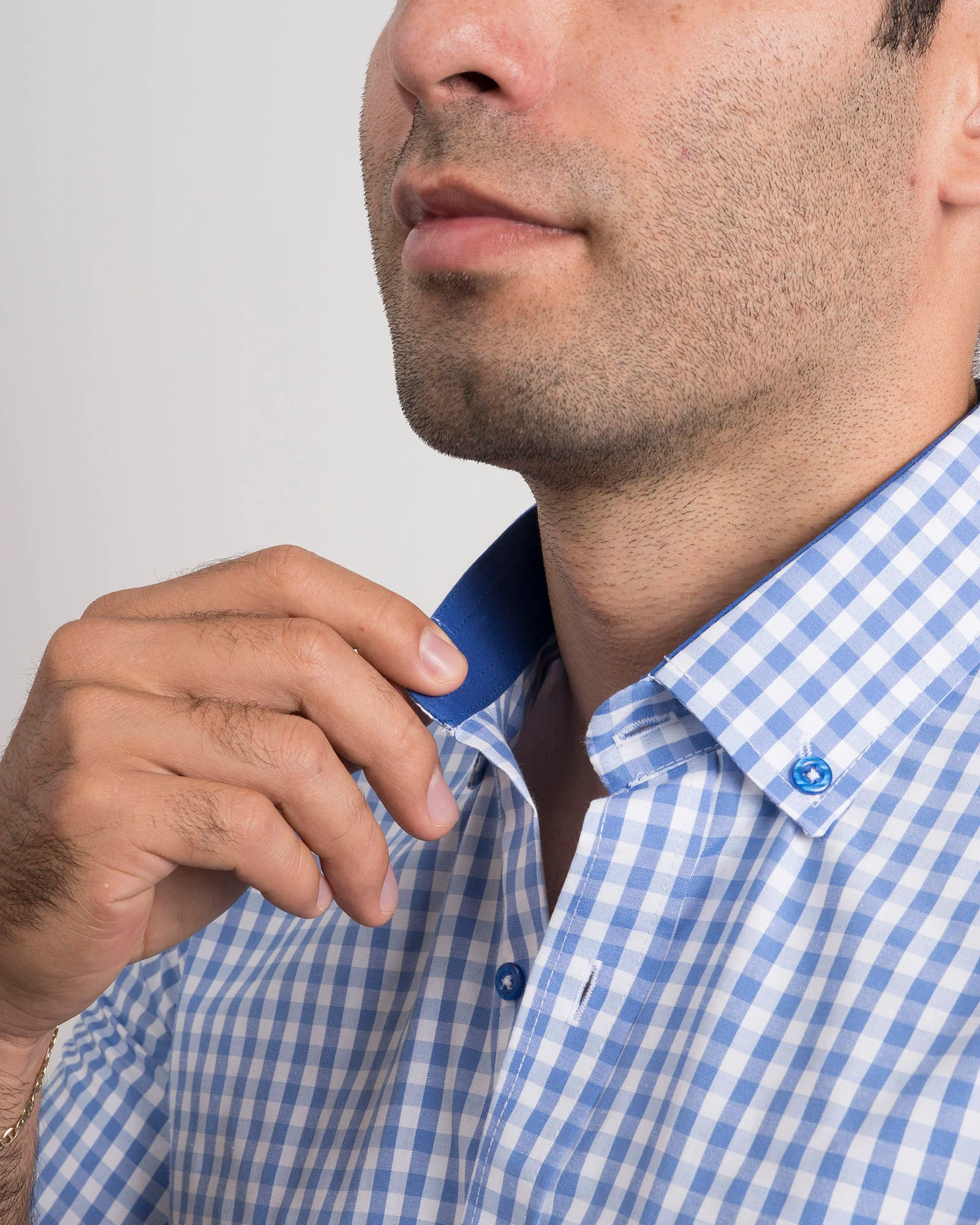 Camisa Cuadros Manga Corta Azul Claro - Image 8