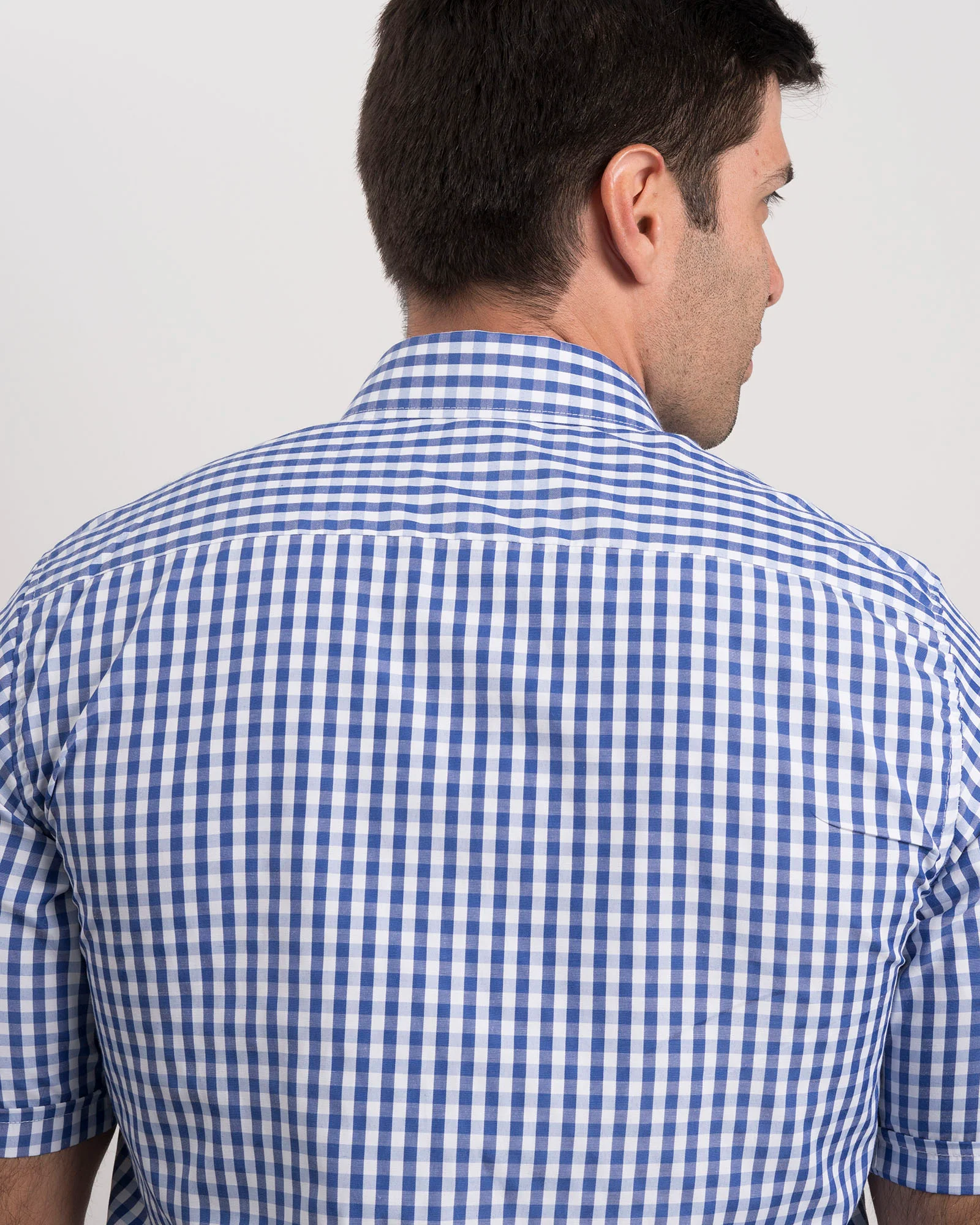 Camisa Cuadros Manga Corta Azul Marino - Image 5