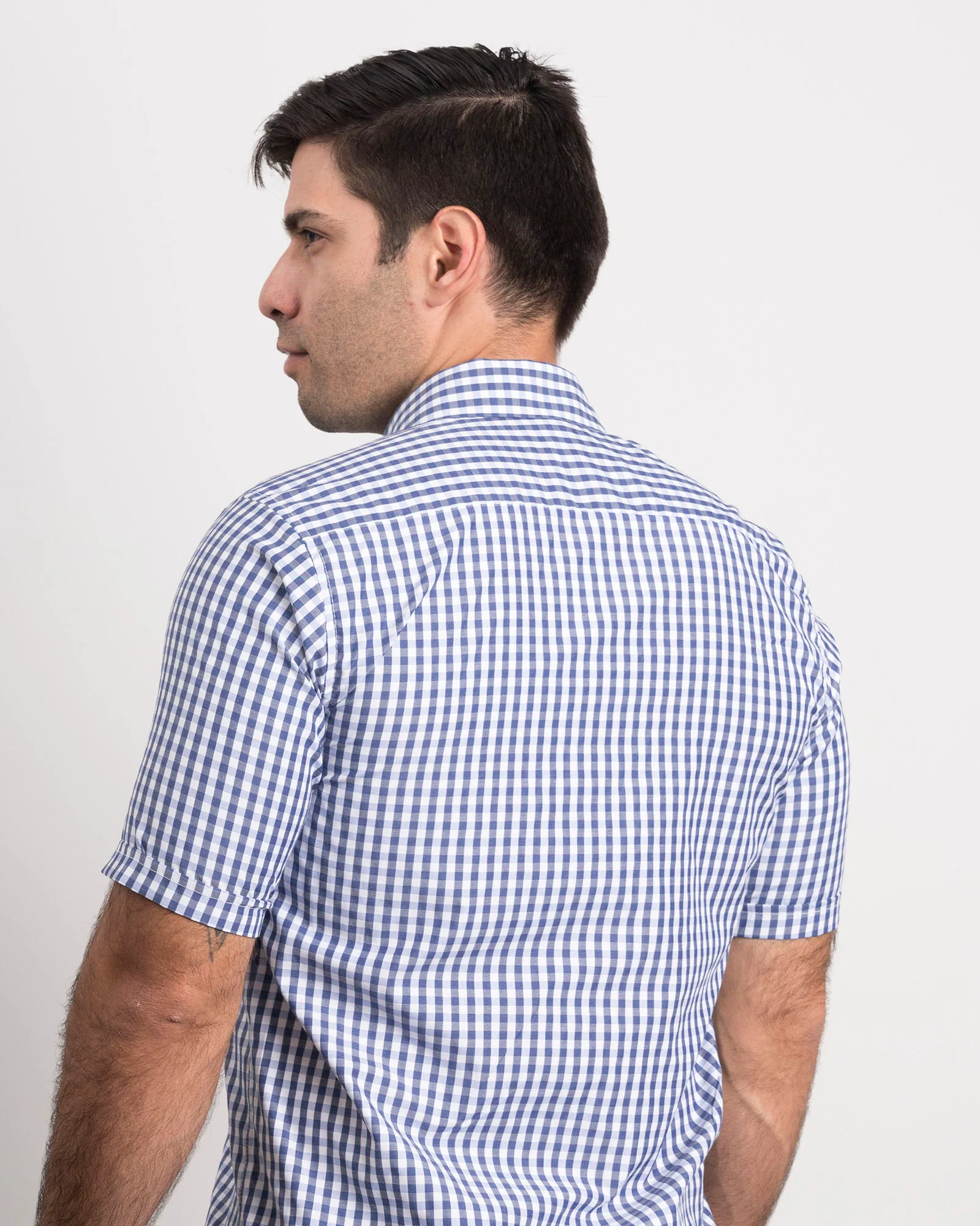 Camisa Cuadros Manga Corta Azul Oscuro - Image 6