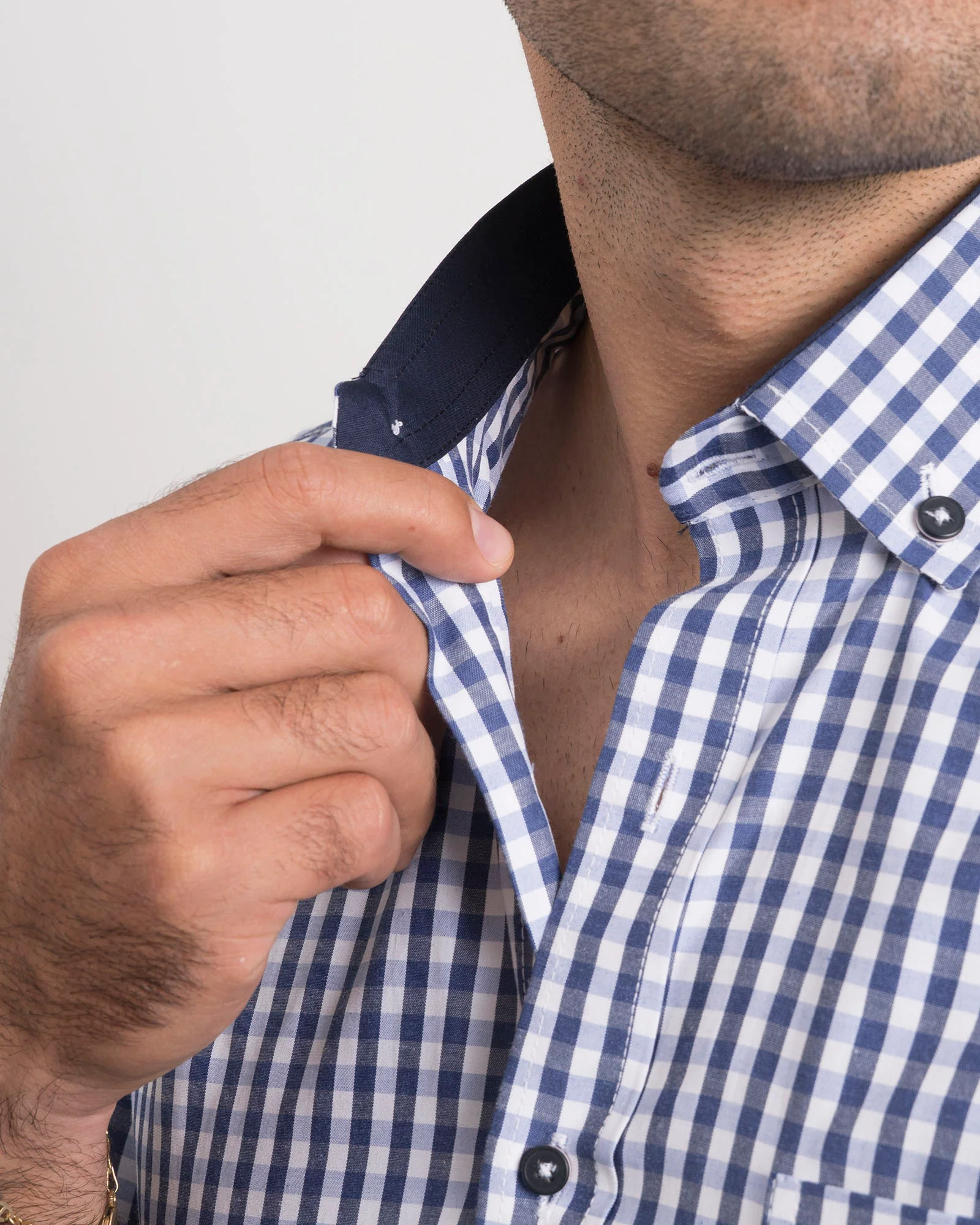 Camisa Cuadros Manga Corta Azul Oscuro - Image 7