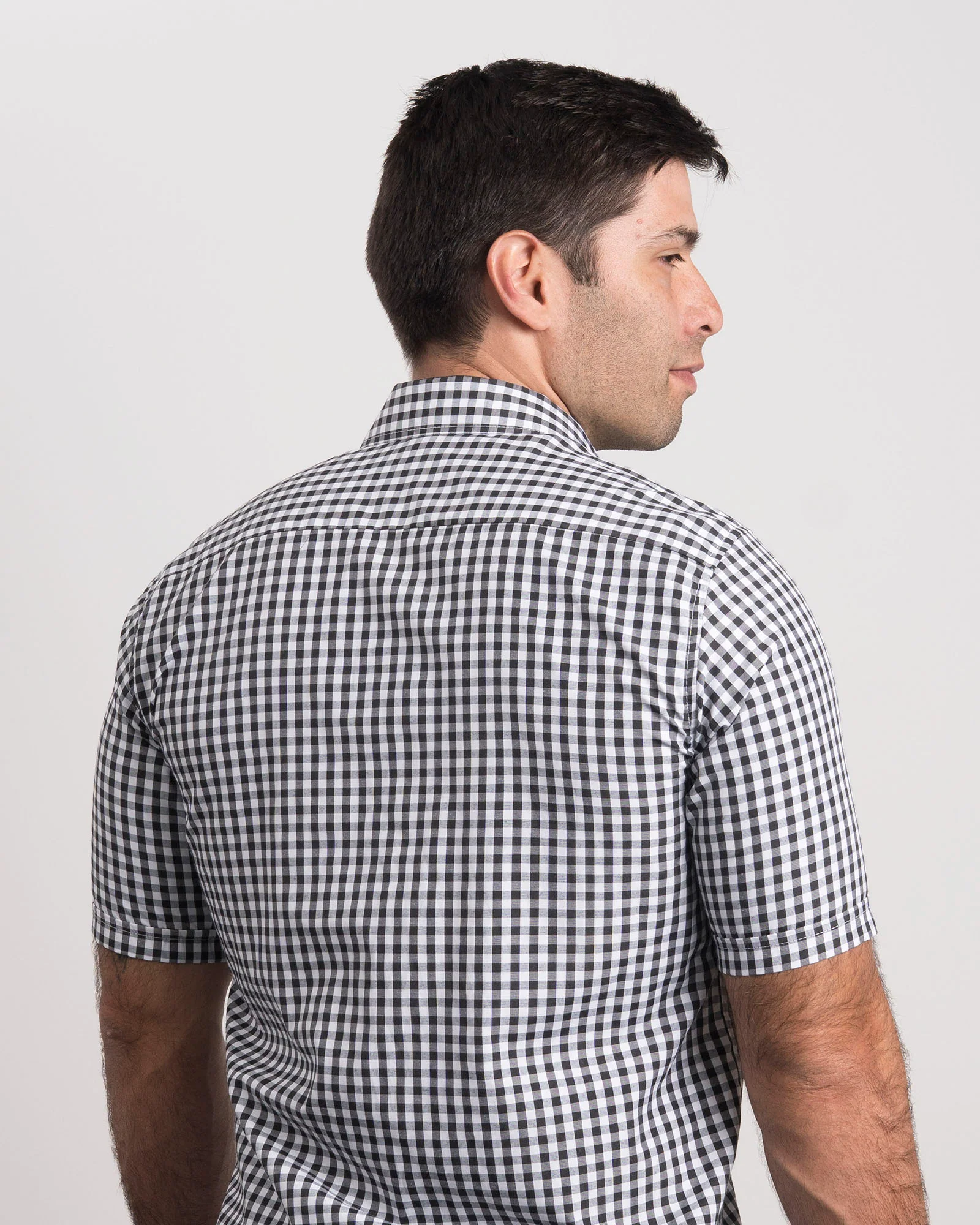 Camisa Cuadros Manga Corta Negra - Image 4