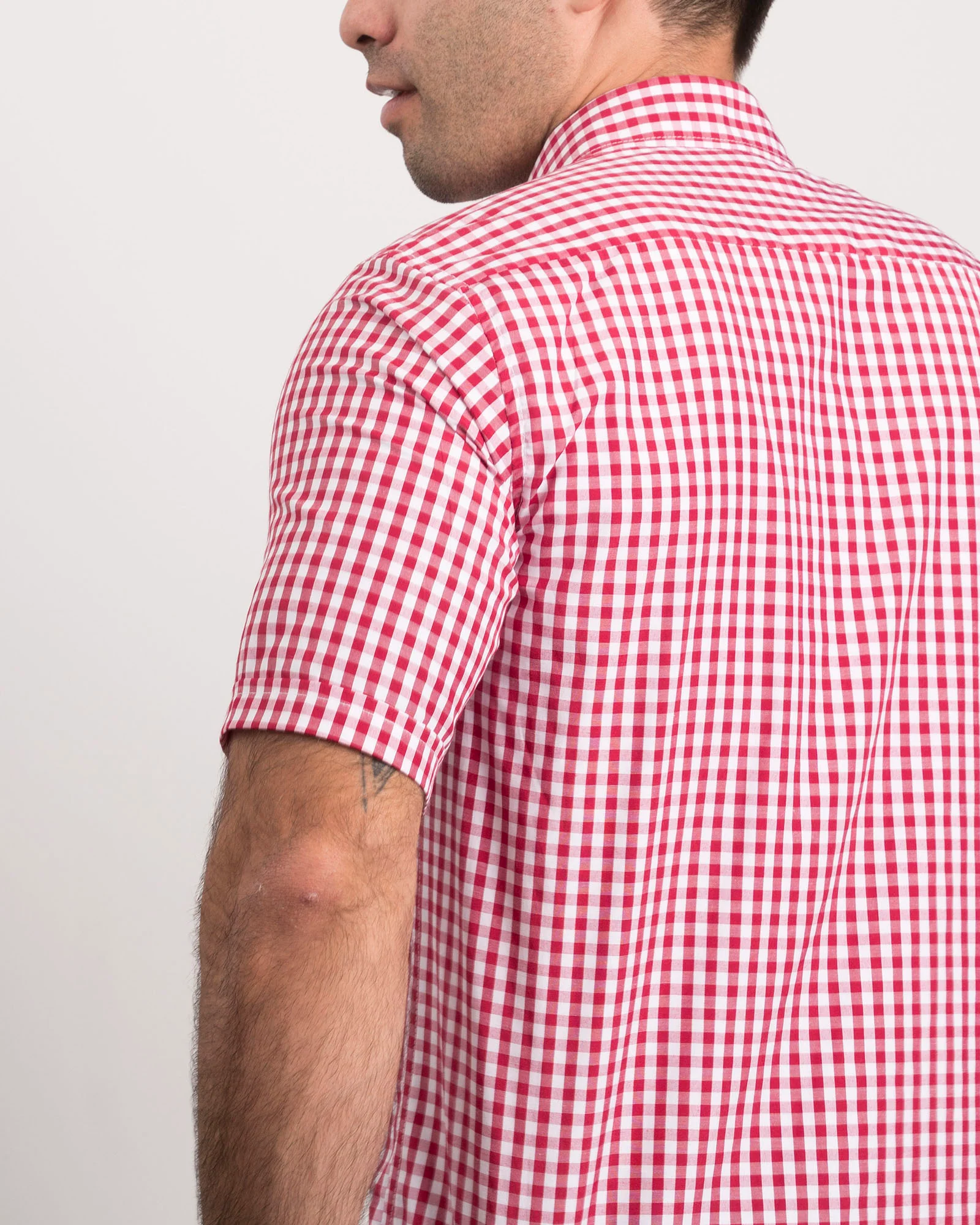 Camisa Cuadros Manga Corta Roja - Image 4