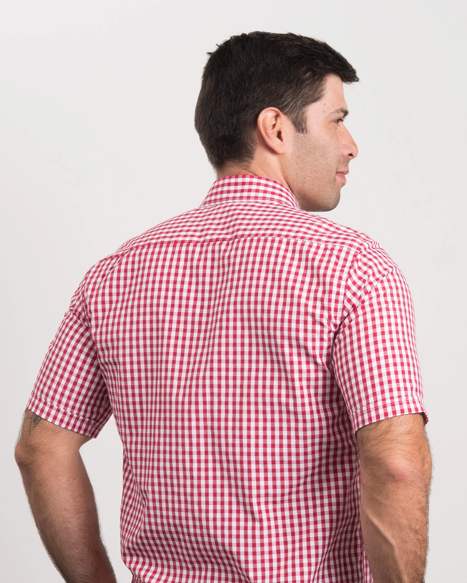 Camisa Cuadros Manga Corta Roja - Image 5