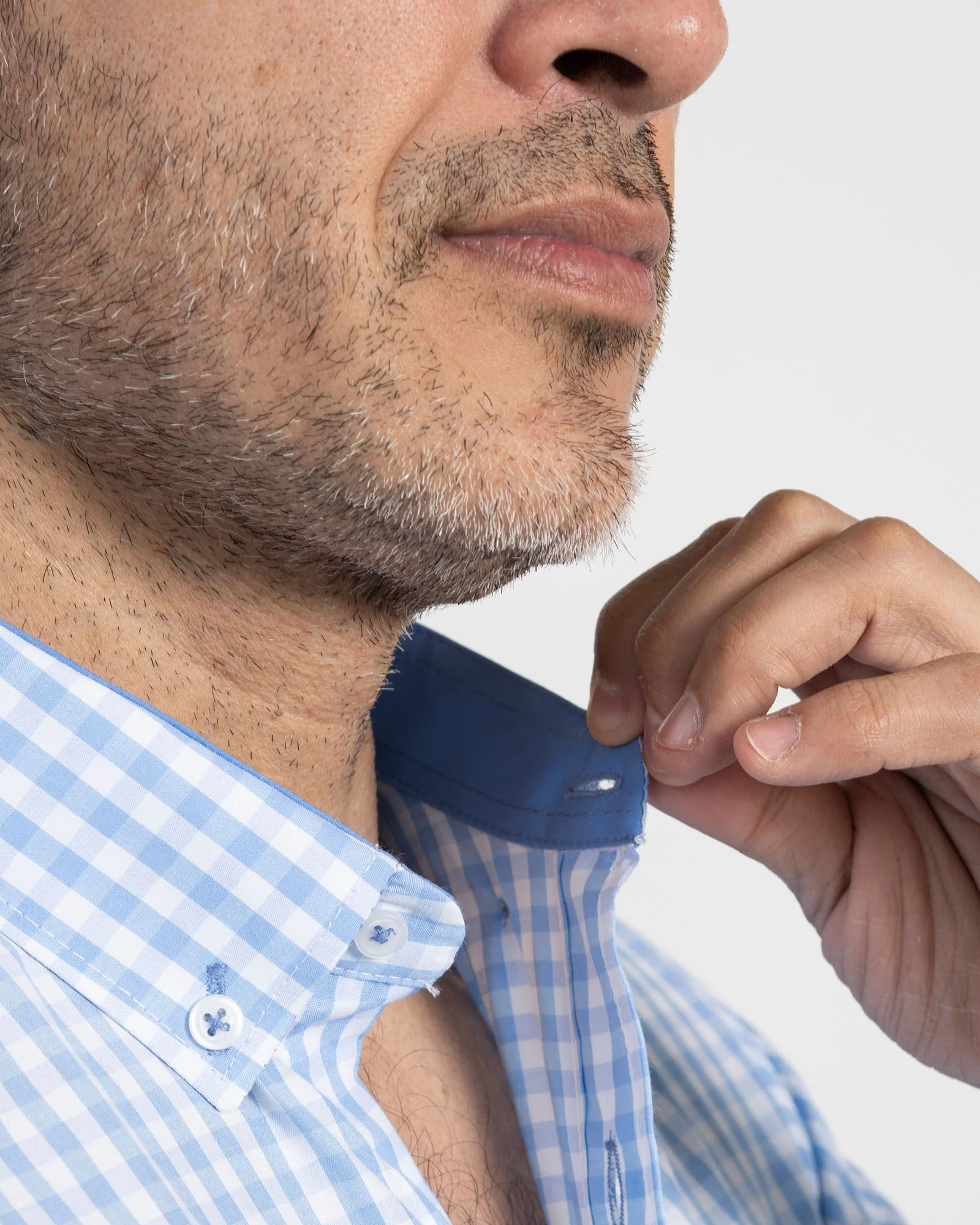 Camisa Cuadros Unicolor Azul Clara - Image 7