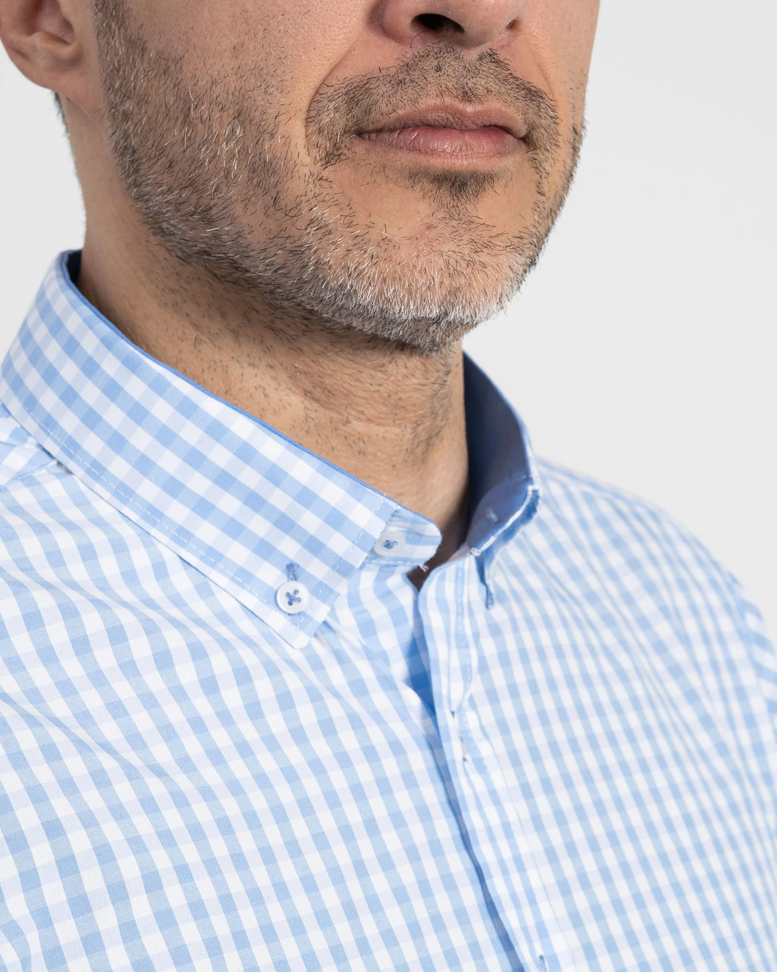 Camisa Cuadros Unicolor Azul Clara - Image 8