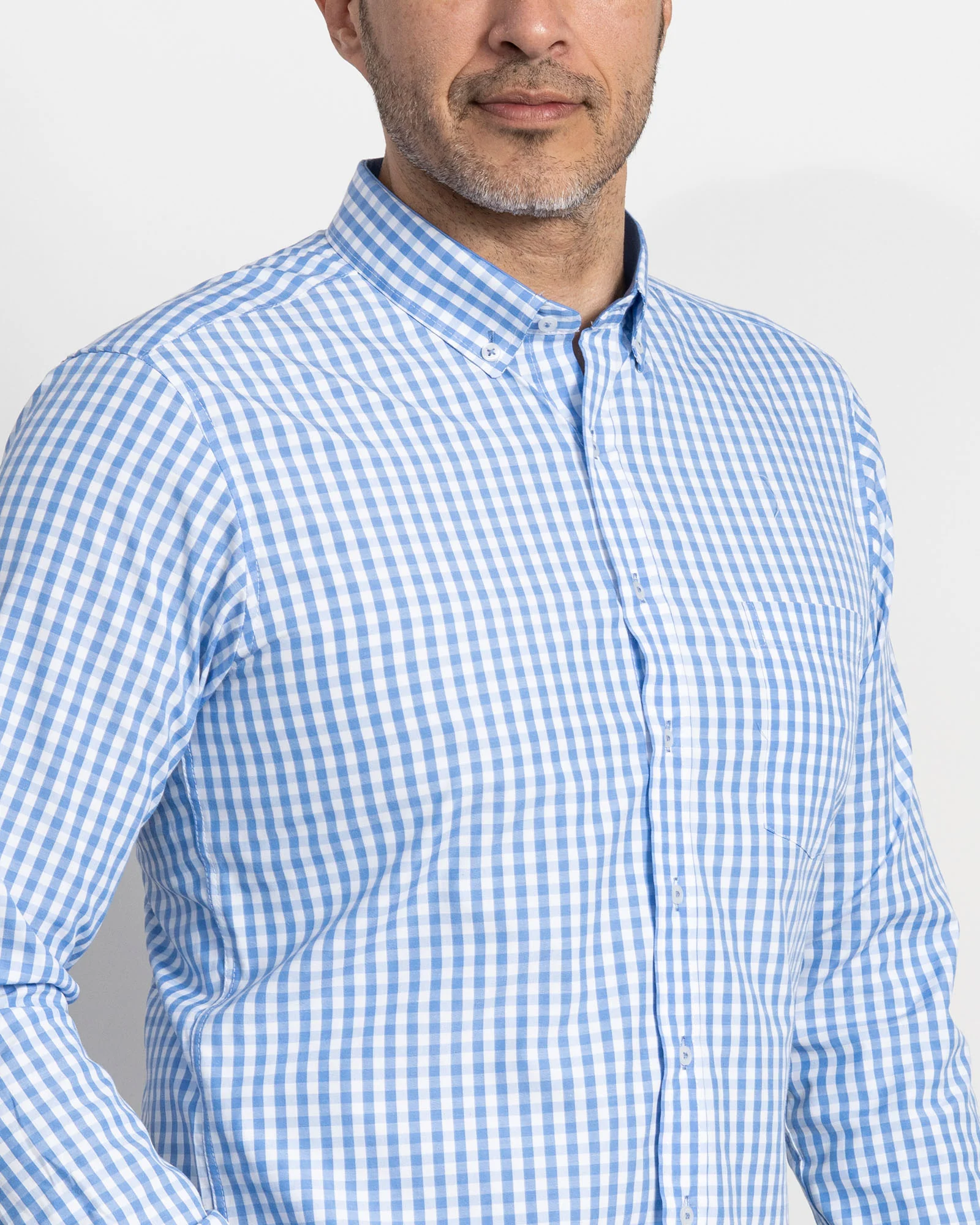 Camisa Cuadros Unicolor Azul Clara1 - Image 3