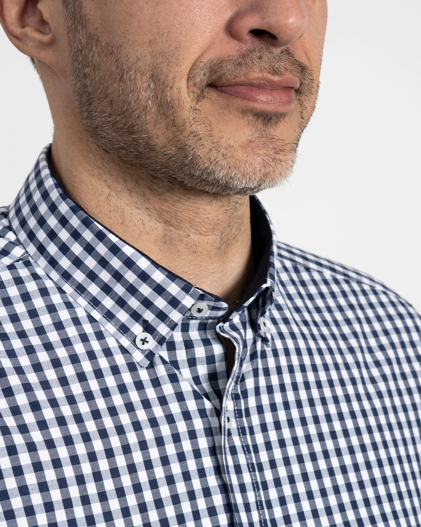 Camisa Cuadros Unicolor Azul Oscura - Image 7