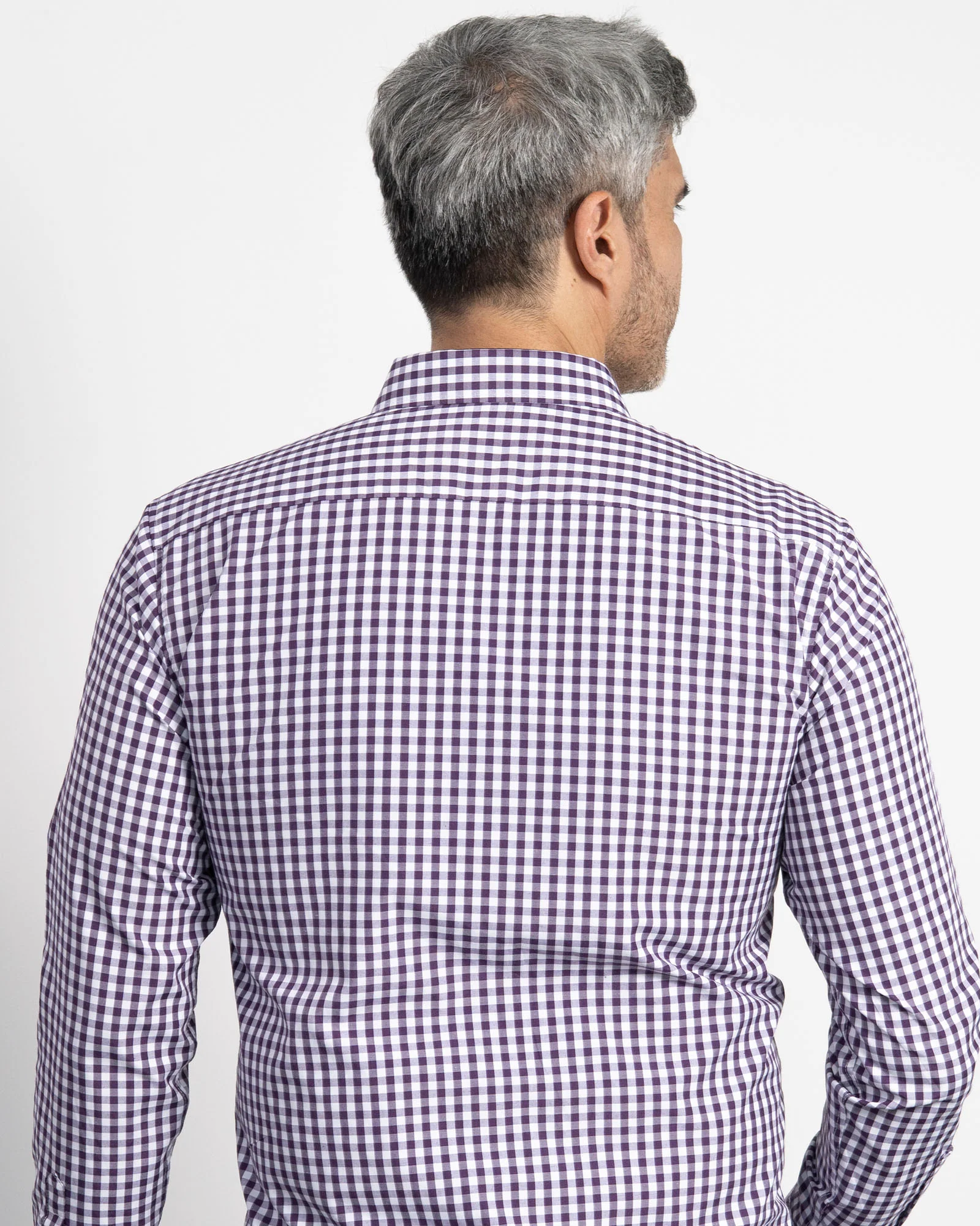 Camisa Cuadros Unicolor Morada Oscura - Image 6