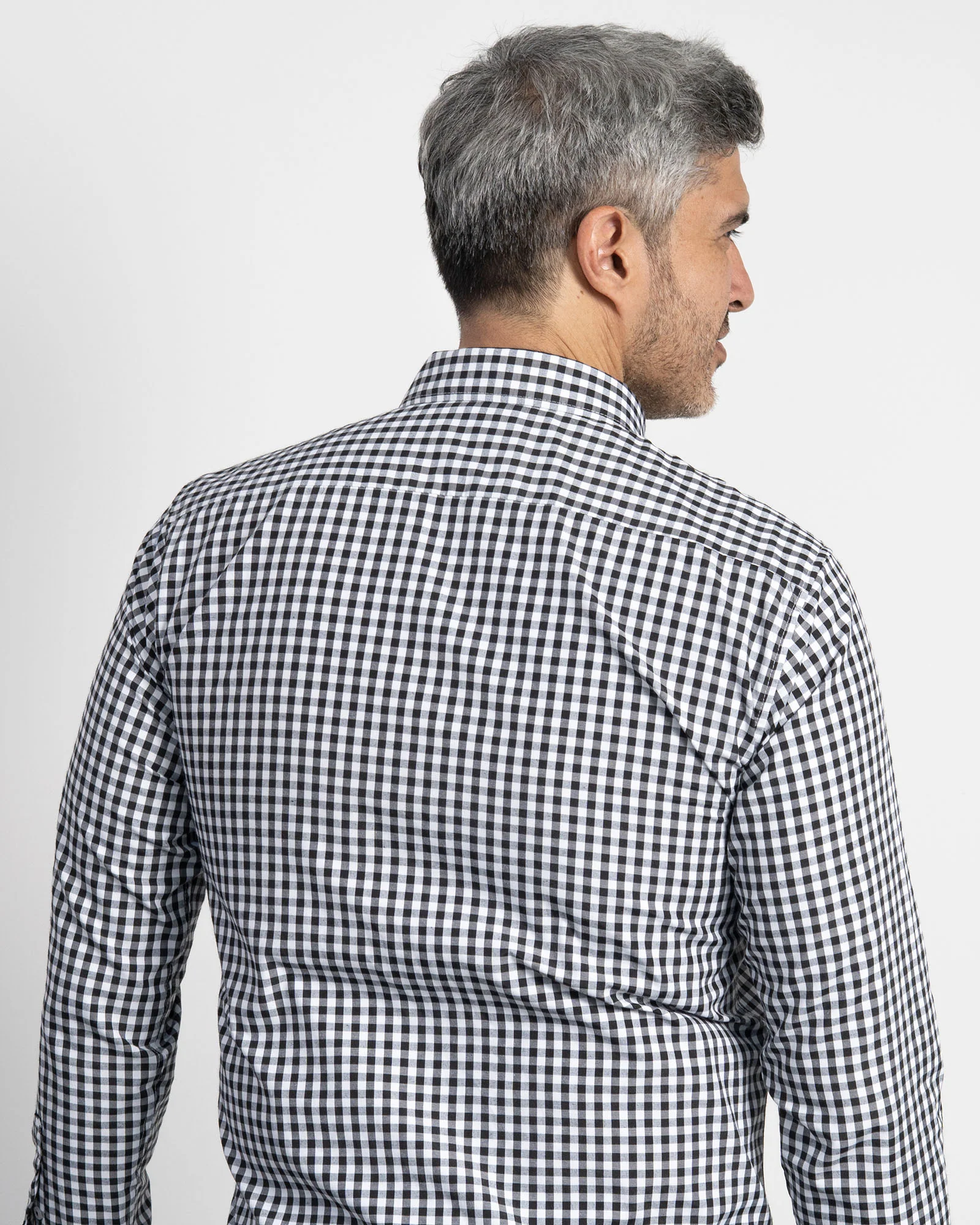 Camisa Cuadros Unicolor Negra - Image 7