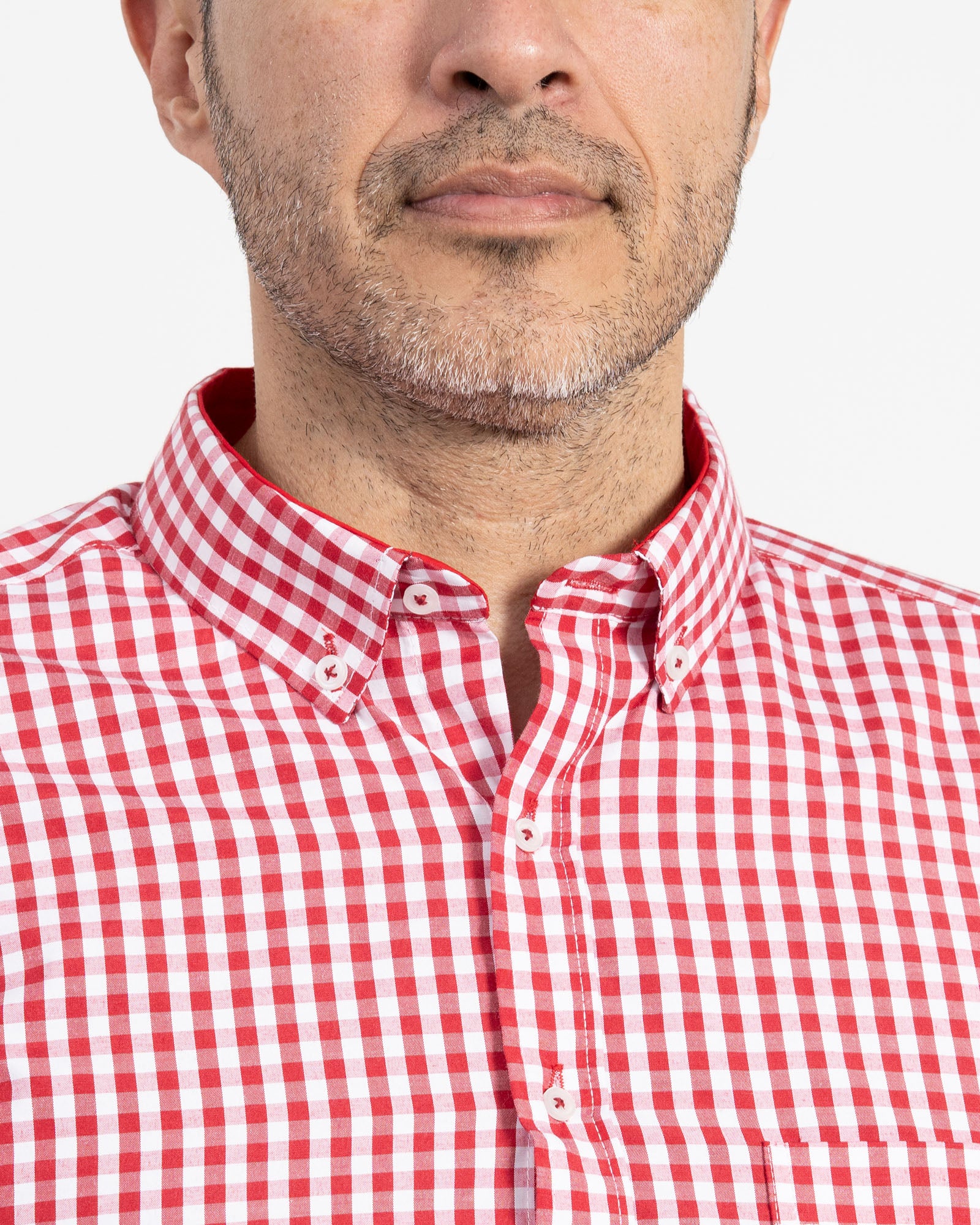 Camisa Cuadros Unicolor Roja - Image 8