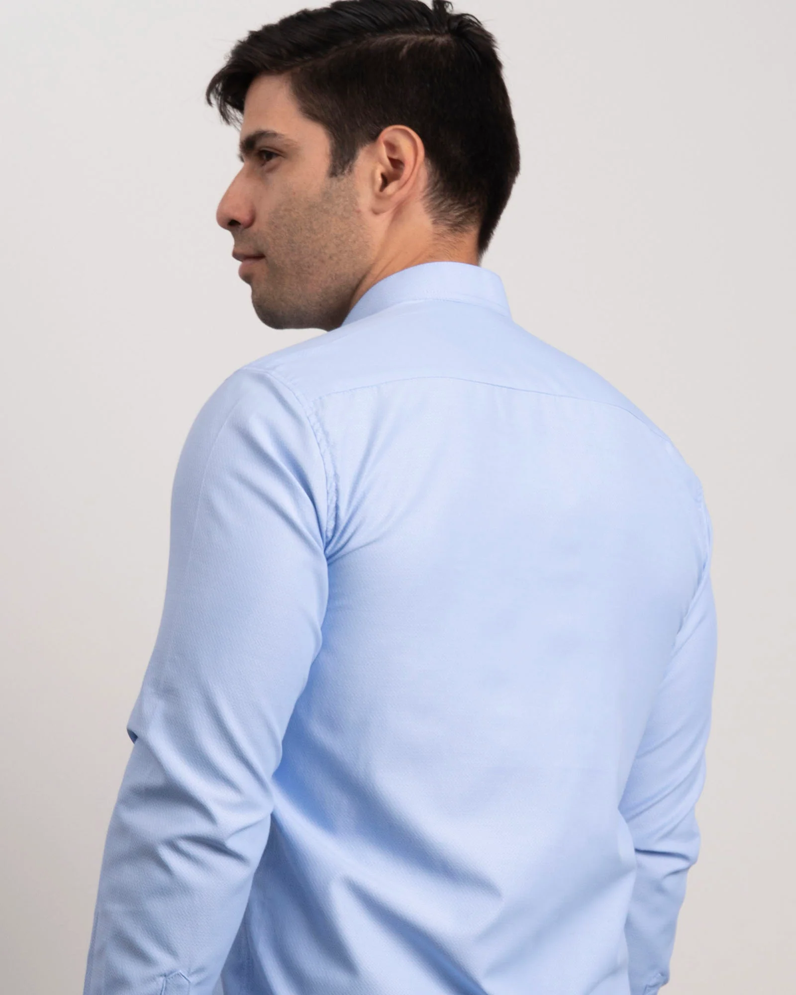 Camisa Cuello Mao Azul Claro - Image 3
