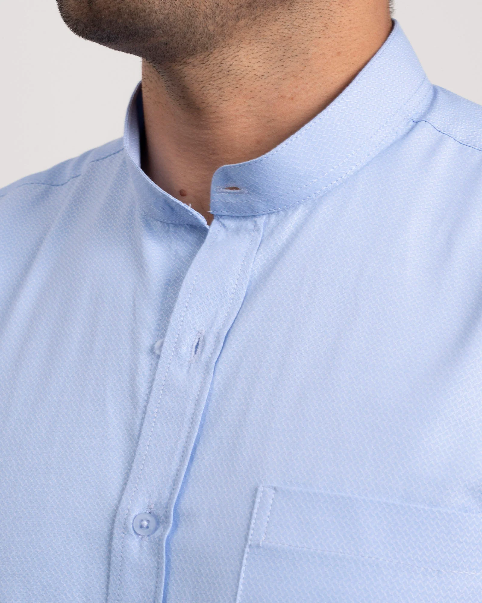 Camisa Cuello Mao Azul Claro - Image 4
