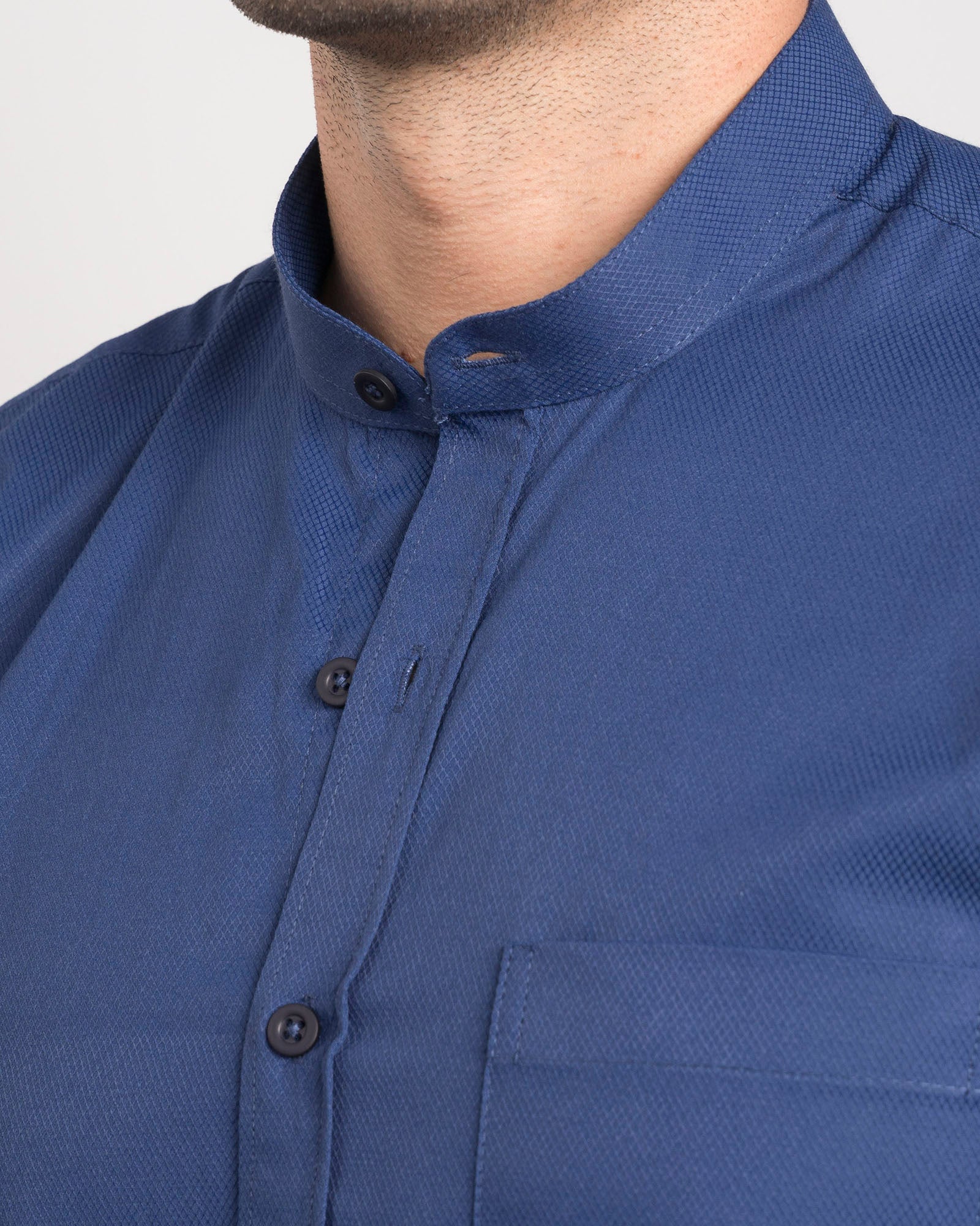 Camisa Cuello Mao Azul Oscuro - Image 6