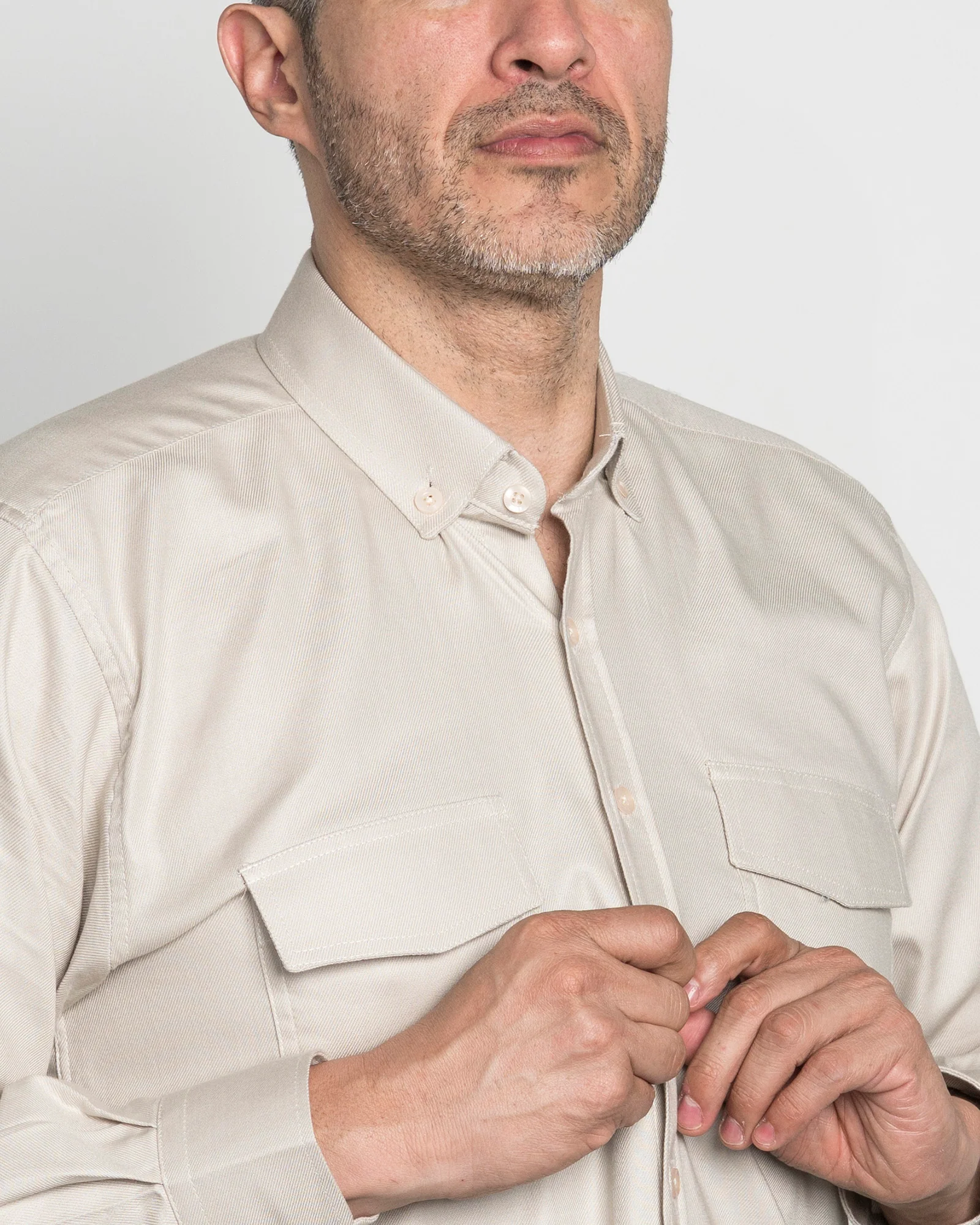 Camisa Drill Twill Beige - Image 2