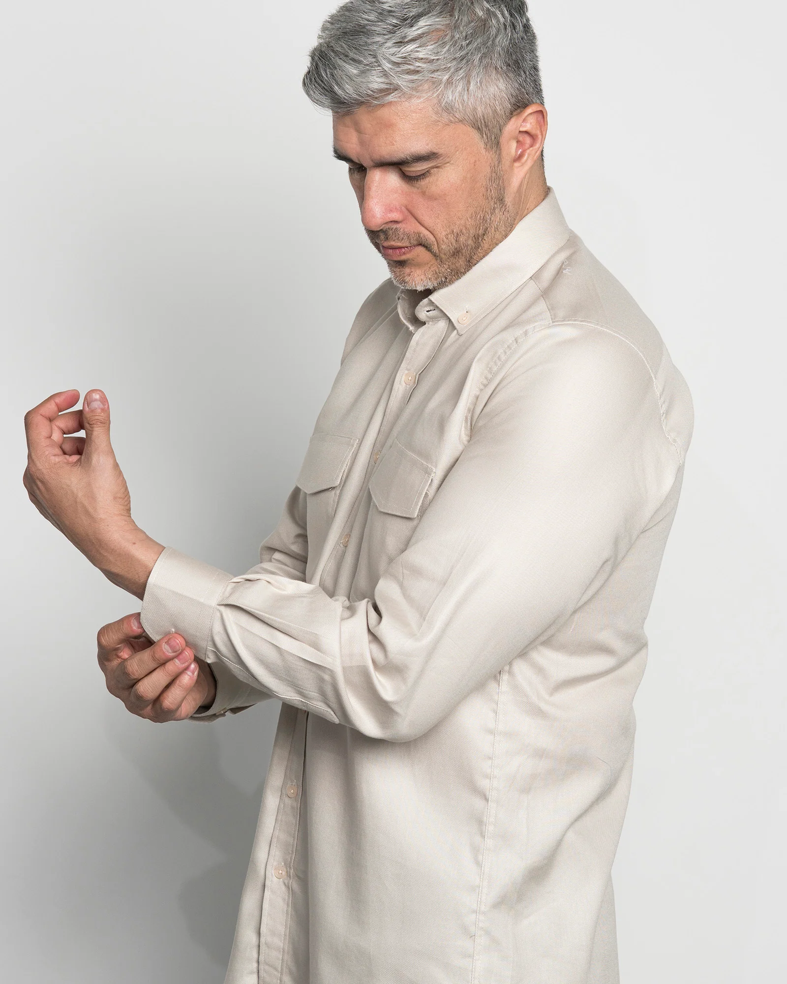 Camisa Drill Twill Beige - Image 3
