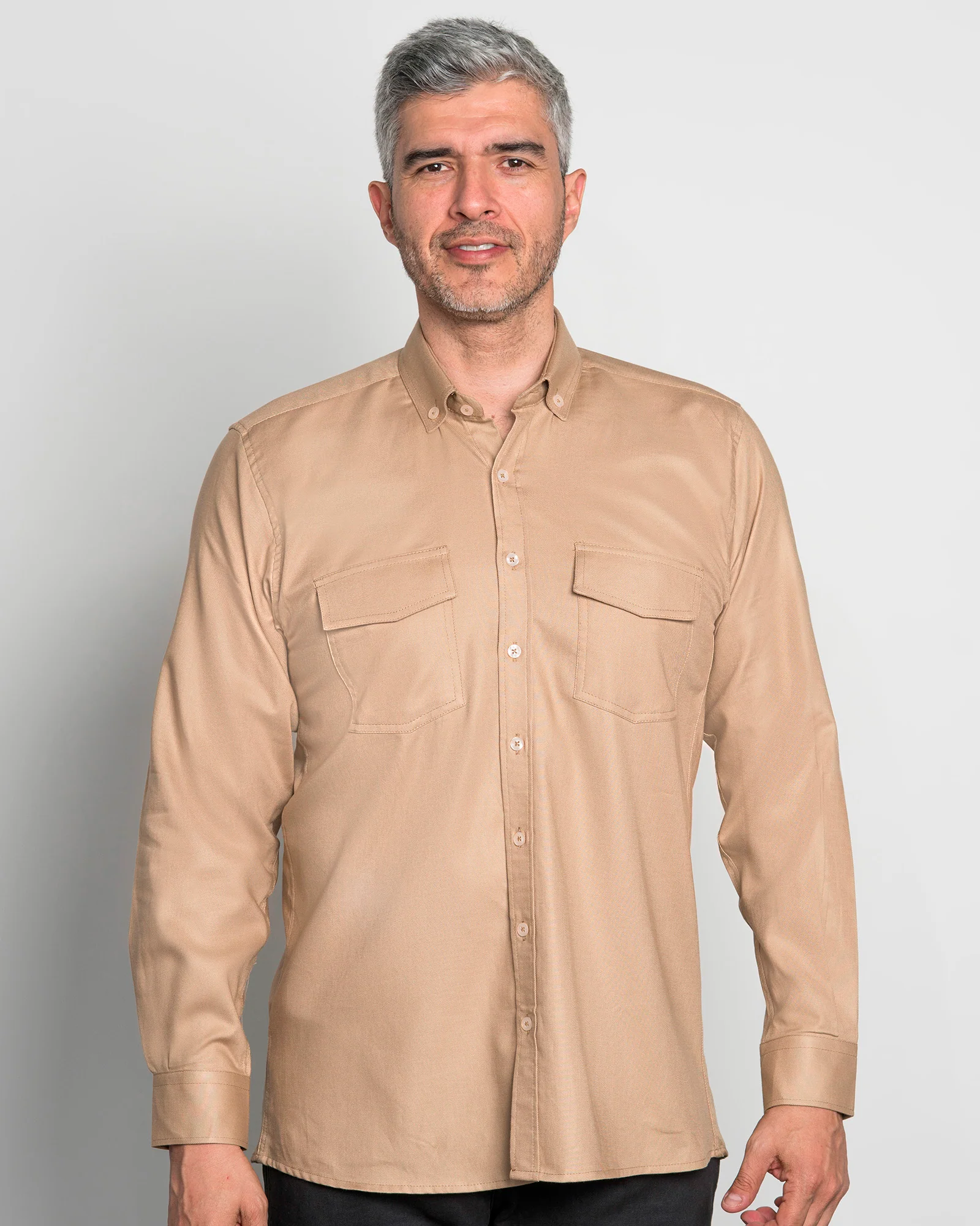 Camisa Drill Twill Café - Image 3