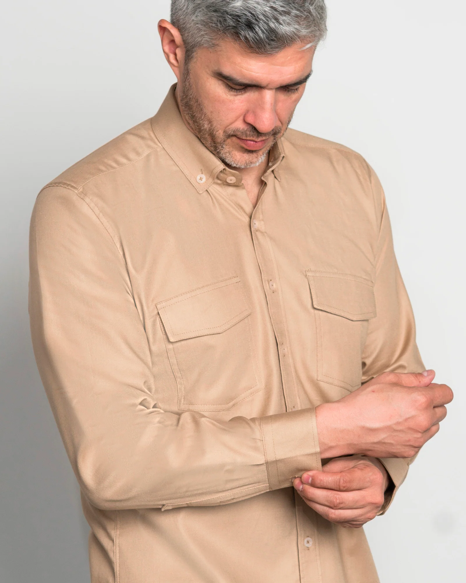 Camisa Drill Twill Café - Image 4