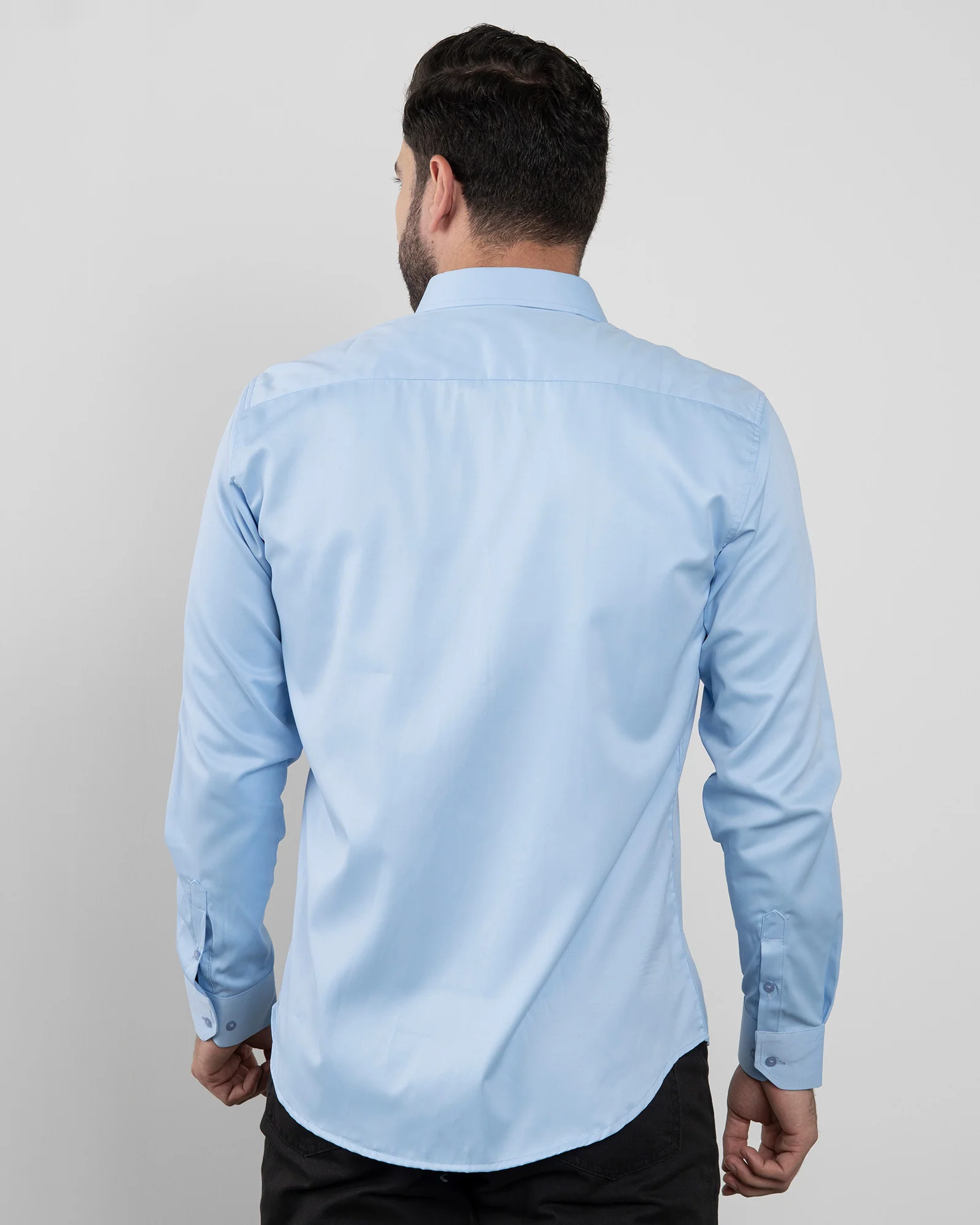 Camisa Formal Satin Azul Cielo - Image 4