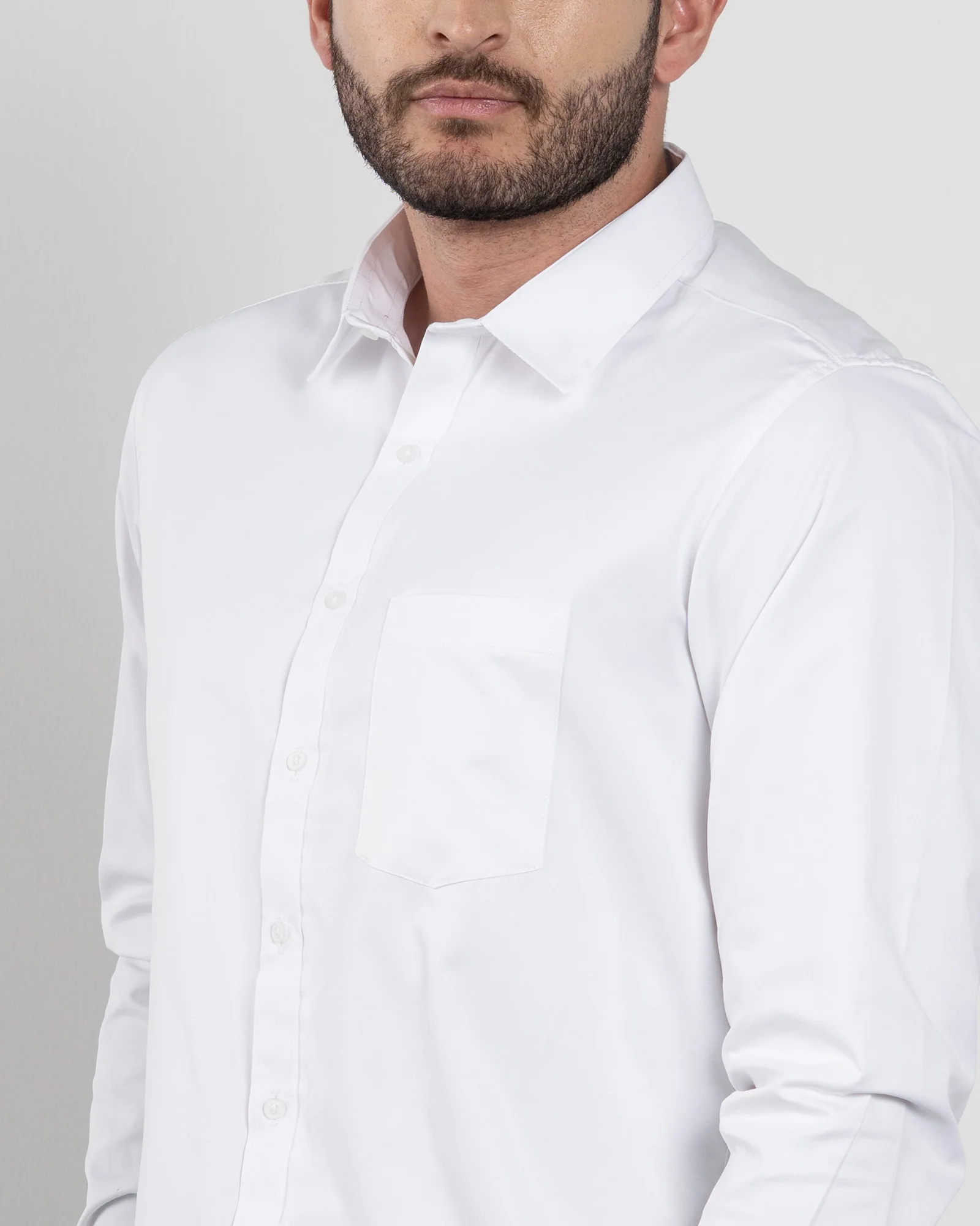 Camisa Formal Satín Blanca - Image 3