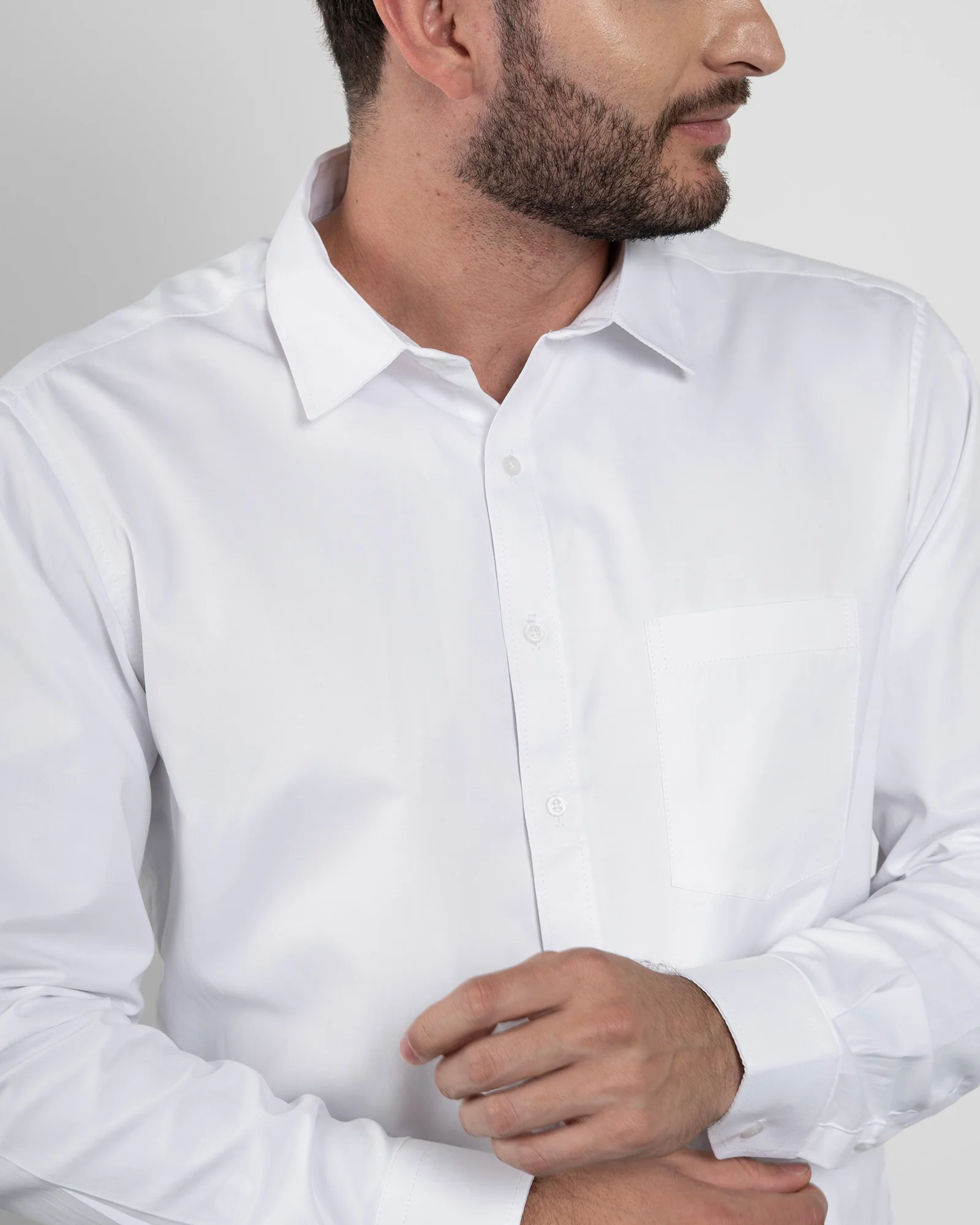 Camisa Formal Satín Blanca - Image 5