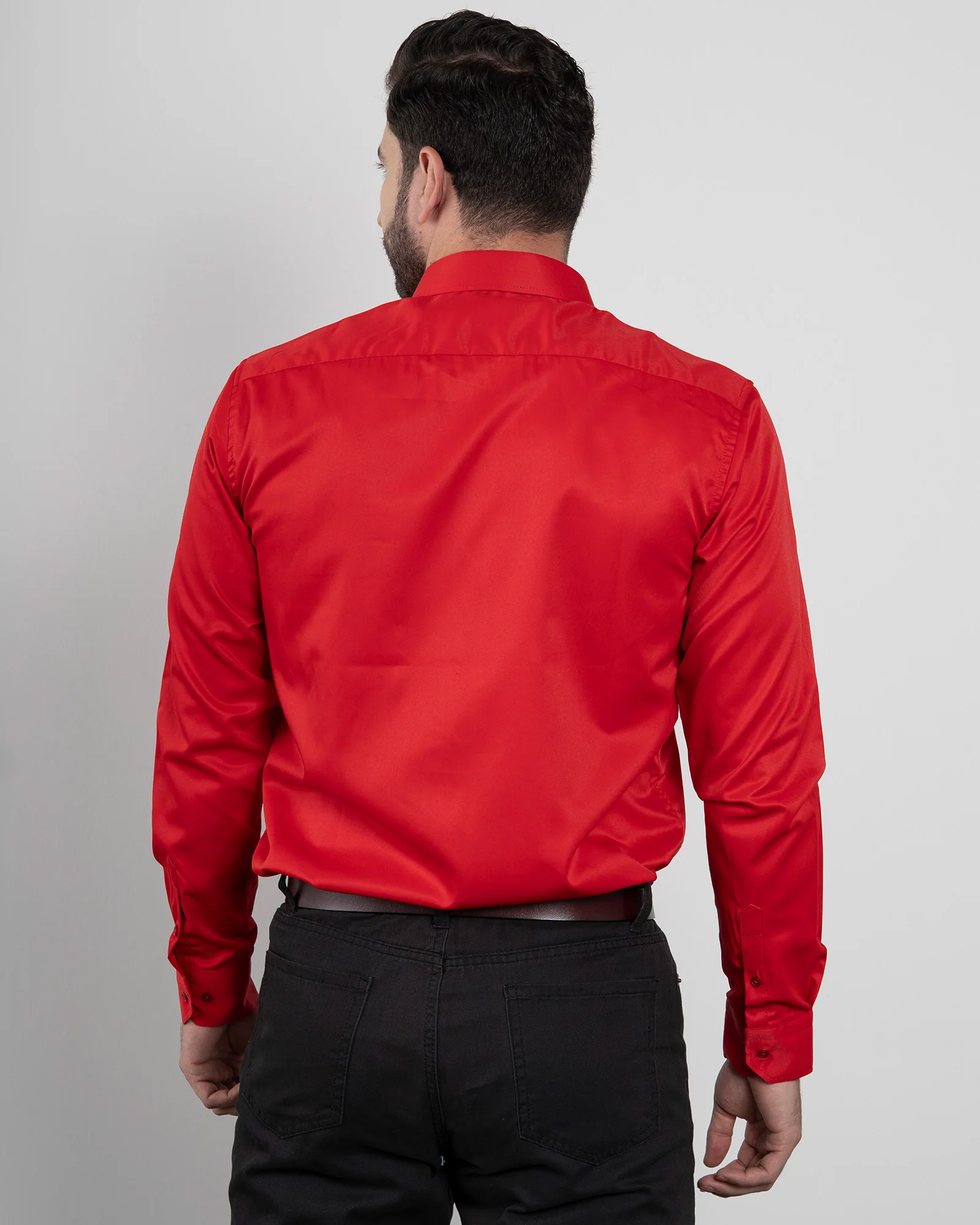 Camisa Formal Satín Roja - Image 3