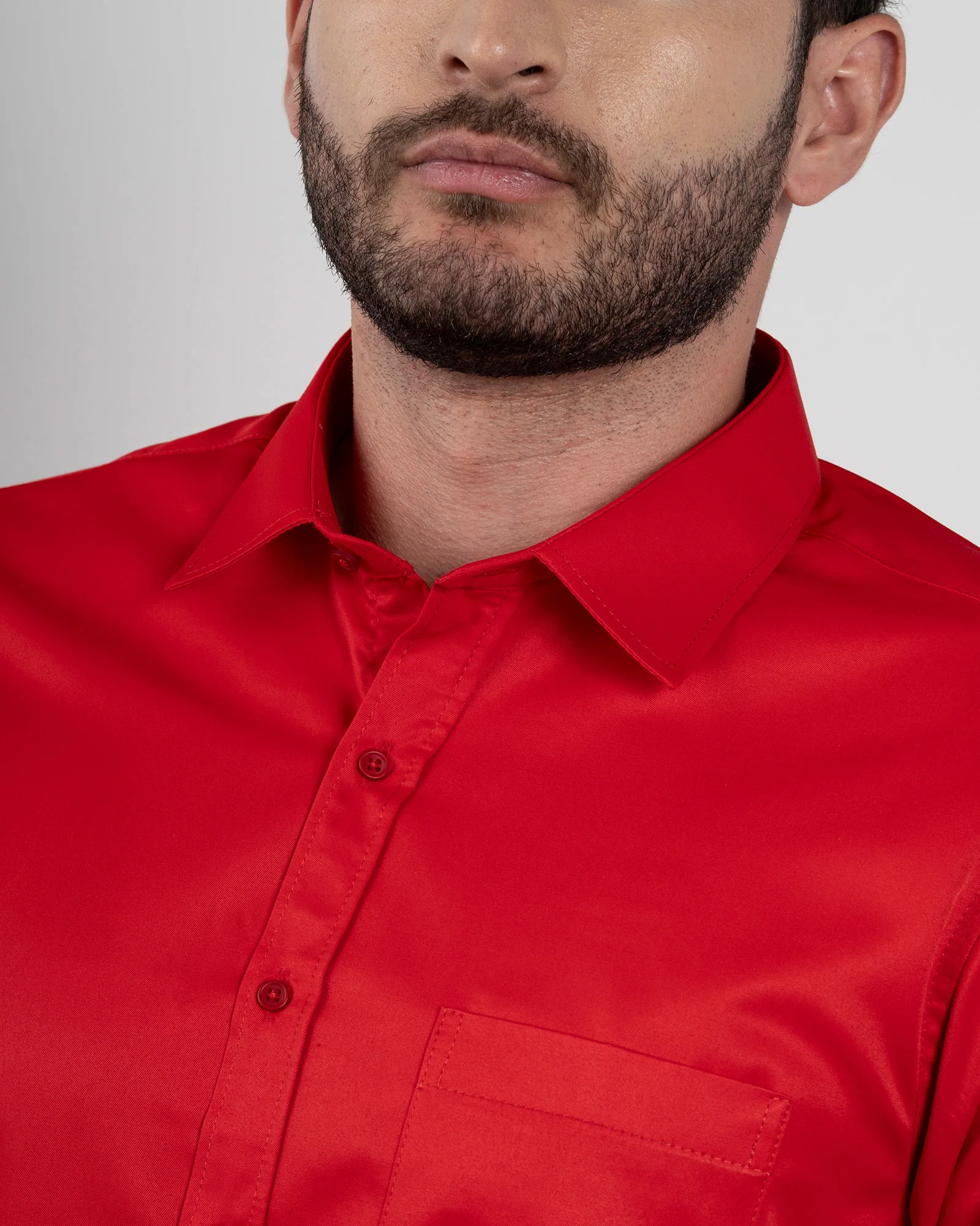 Camisa Formal Satín Roja - Image 4