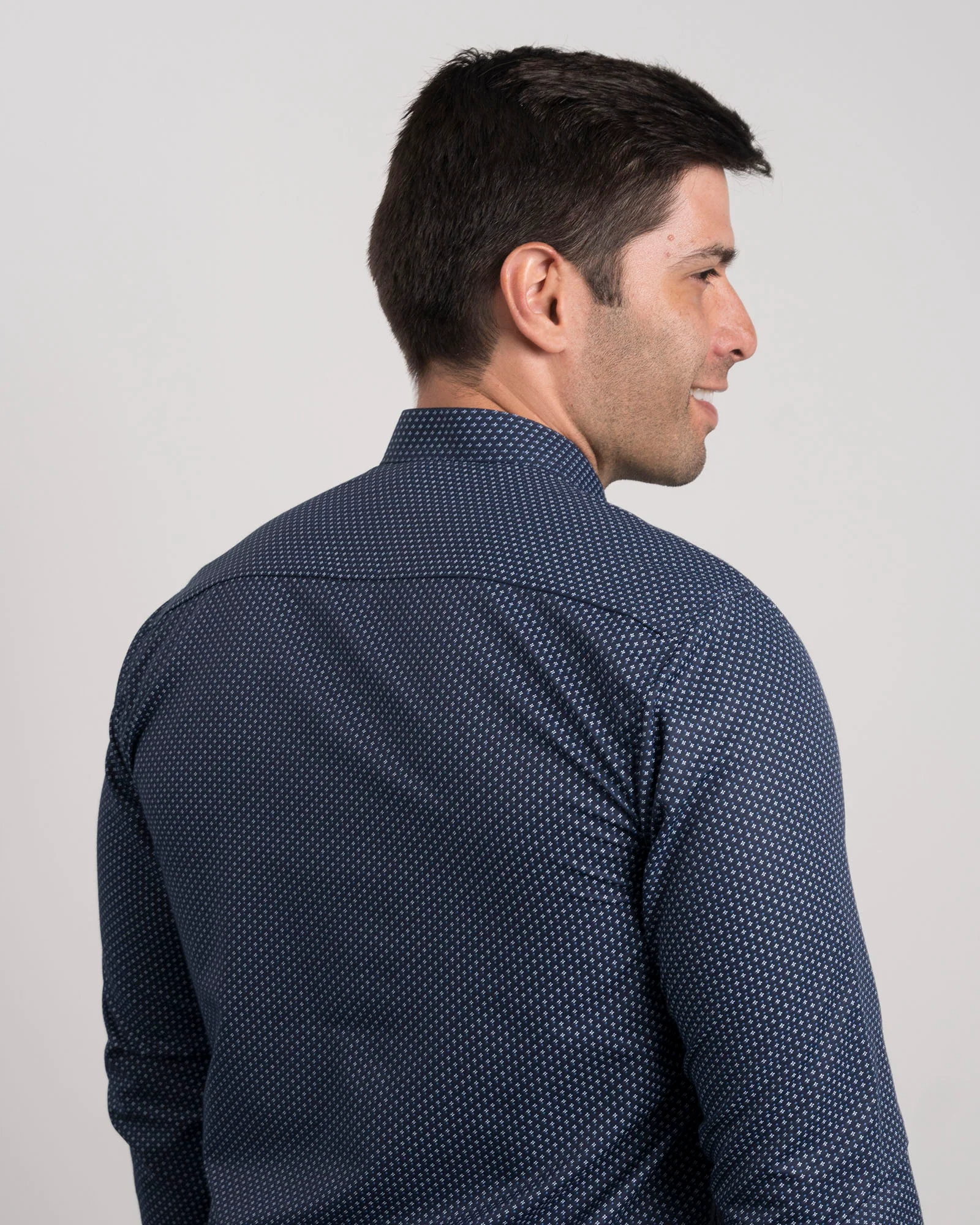 Camisa Print Azul Cuello Mao - Image 8