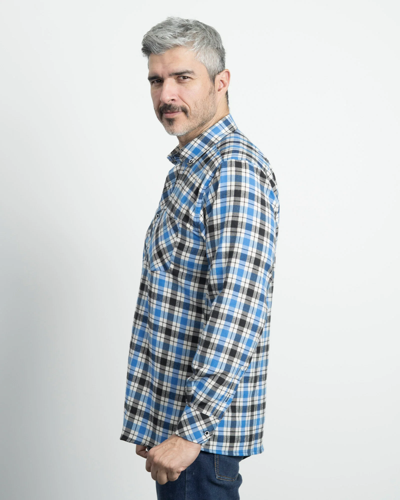 Camisa Leñadora Azul Clara - Image 3