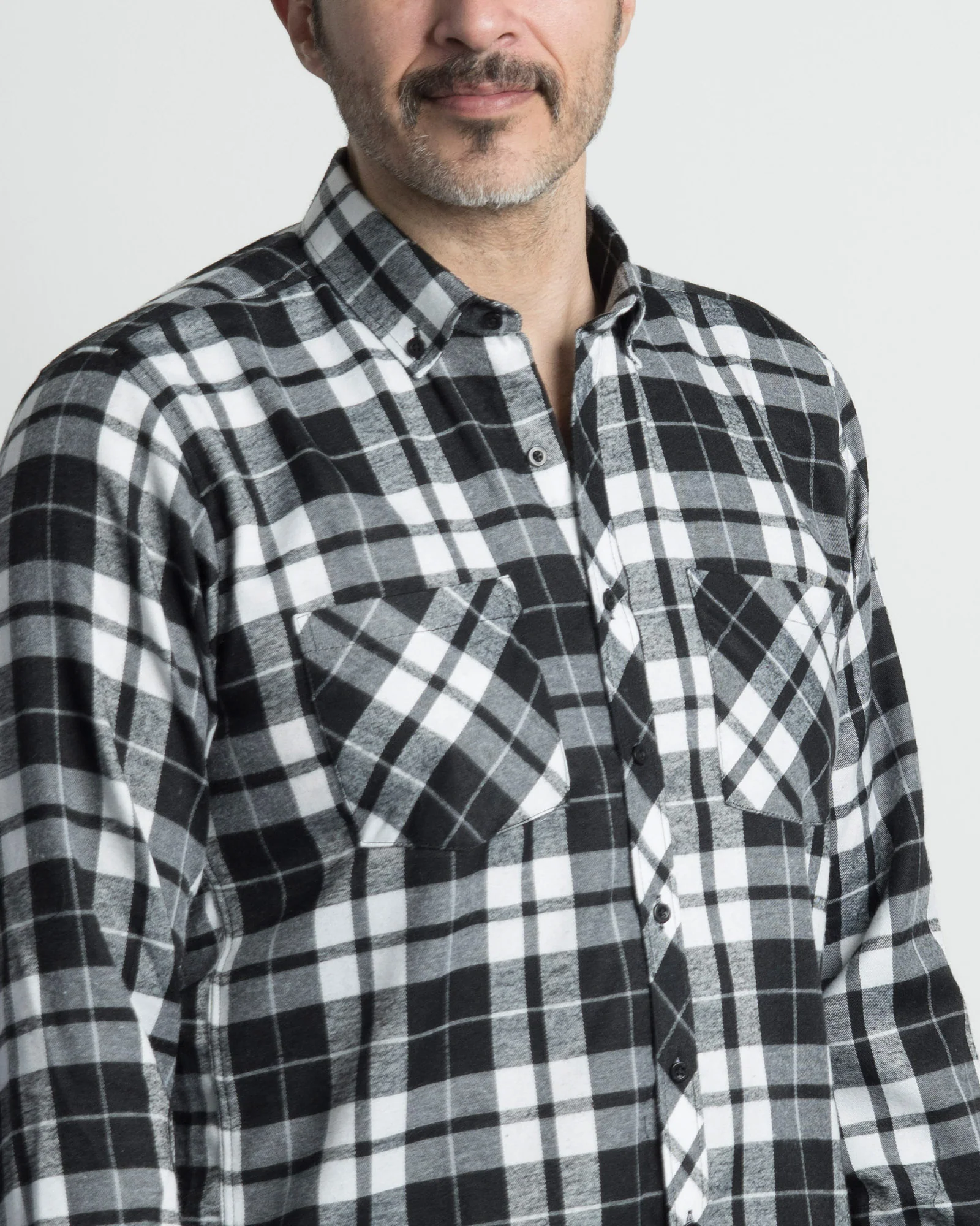 Camisa Leñadora Cuadros Negros y Blancos - Image 7