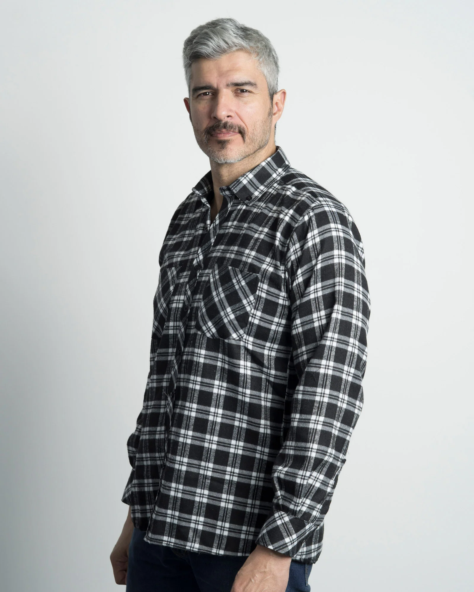 Camisa Leñadora Cuadros Negros Y Grises - Image 2