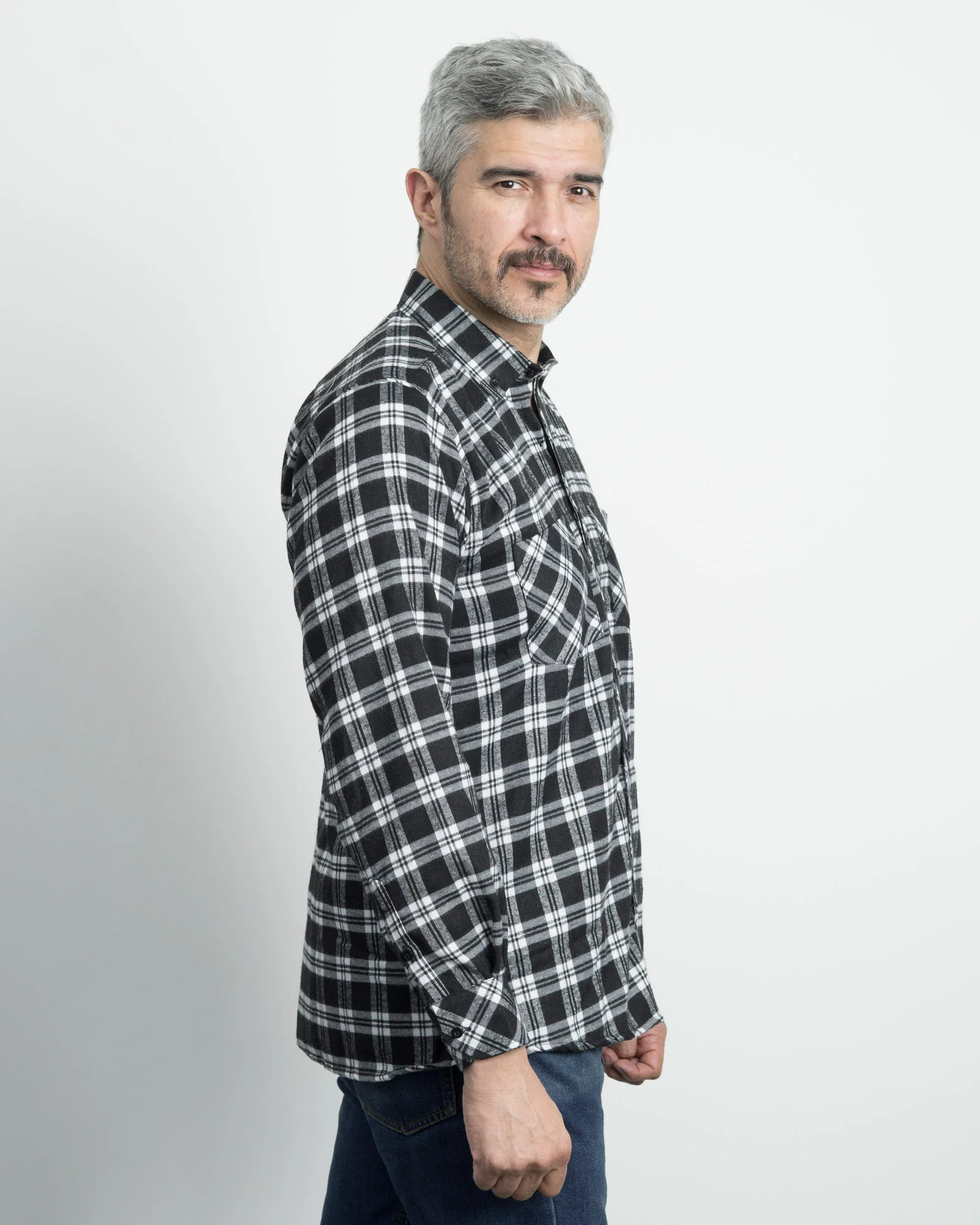 Camisa Leñadora Cuadros Negros Y Grises - Image 5
