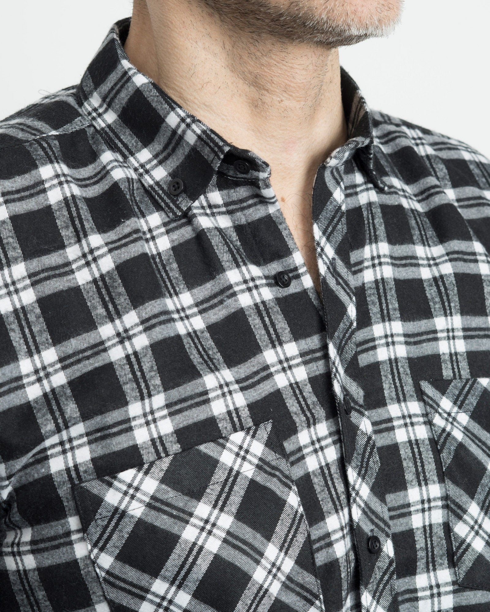 Camisa Leñadora Cuadros Negros Y Grises - Image 8