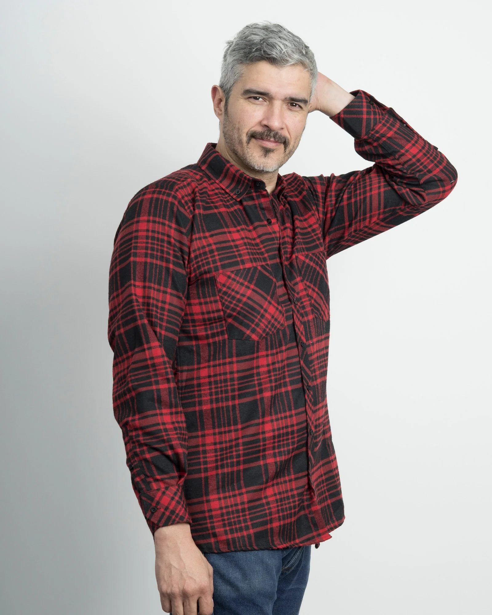 Camisa Leñadora Cuadros Rojos Negros - Image 5