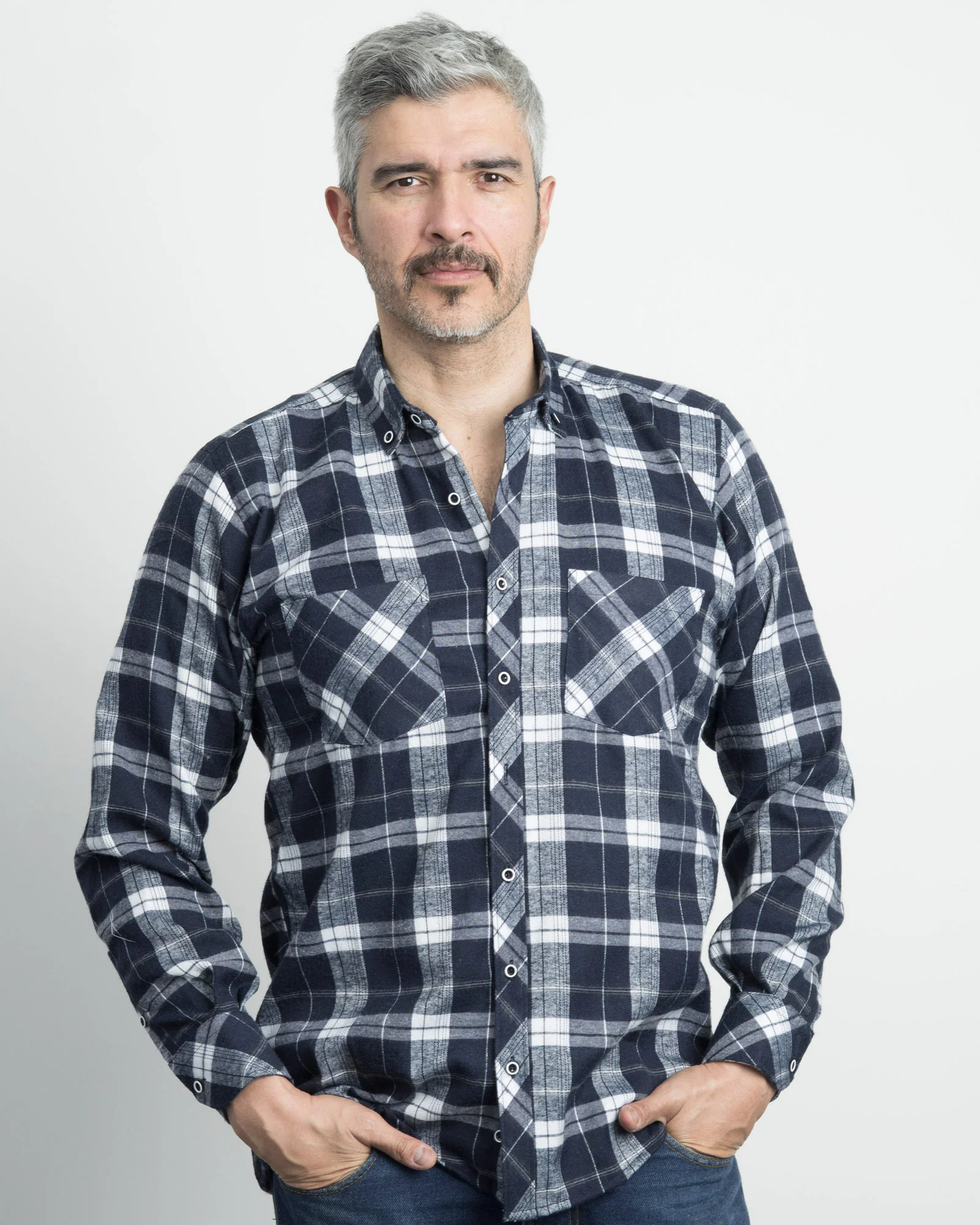 Camisa Leñadora Cuadros Azul y Blanco - Image 4