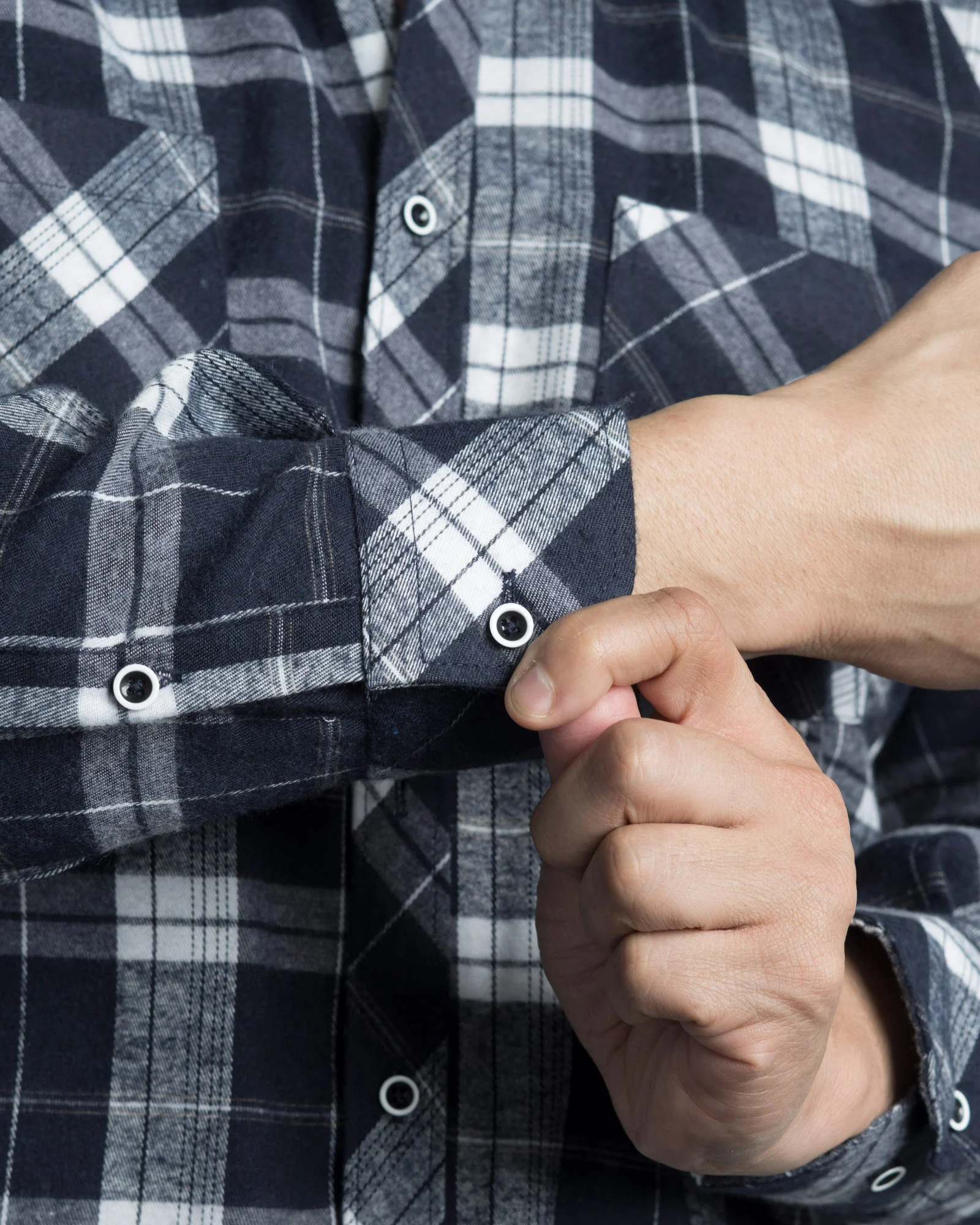 Camisa Leñadora Cuadros Azul y Blanco - Image 7