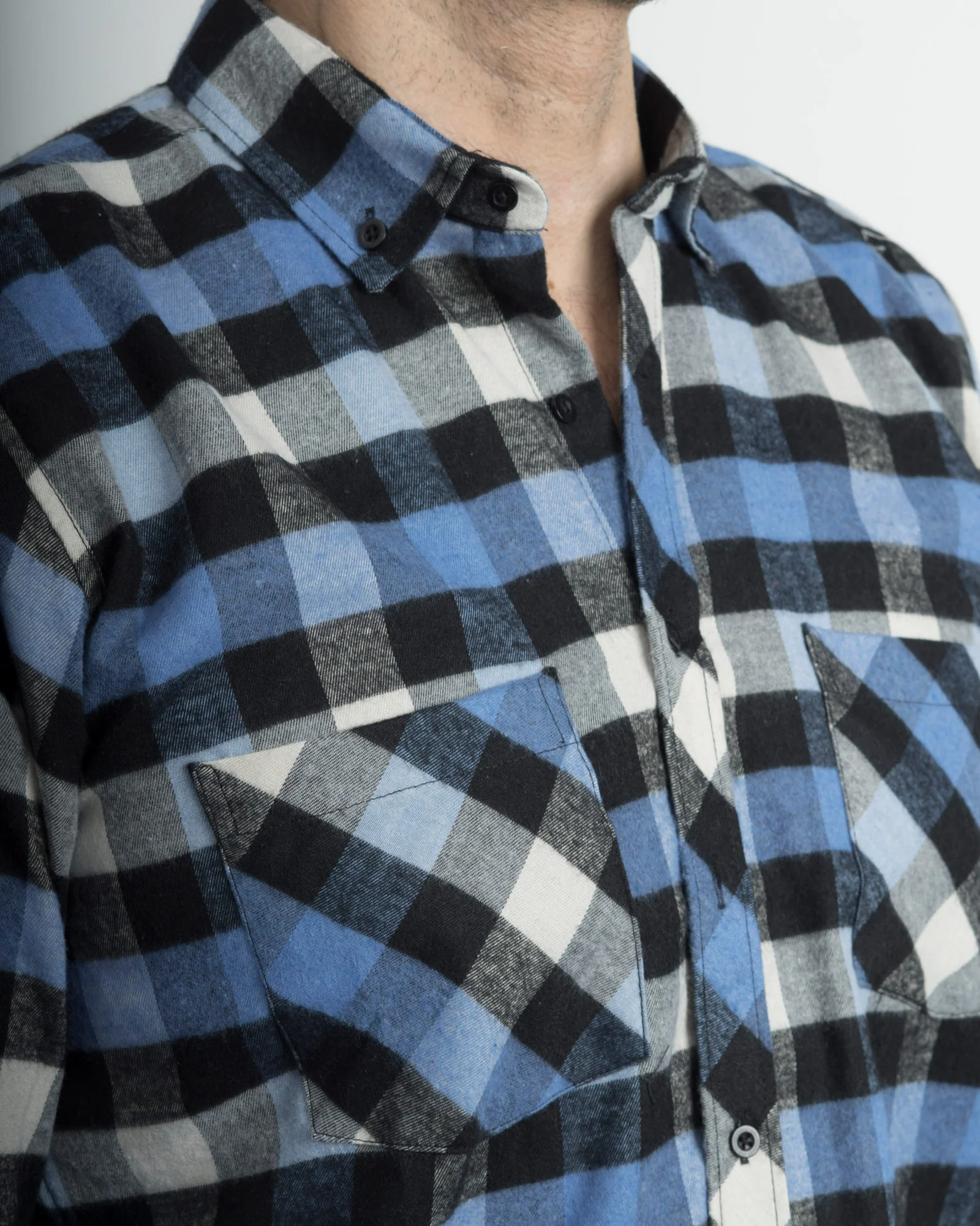 Camisa Leñadora Azul Clara Lineas Negras - Image 7