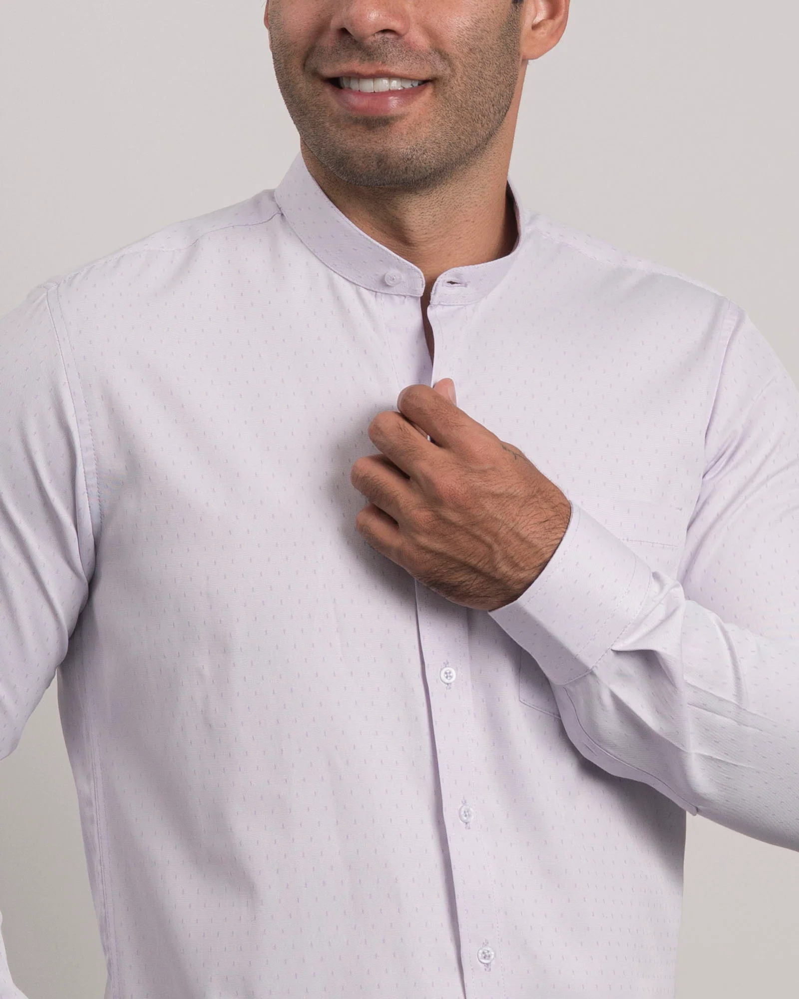 Camisa Lila Claro Cuello Mao - Image 3