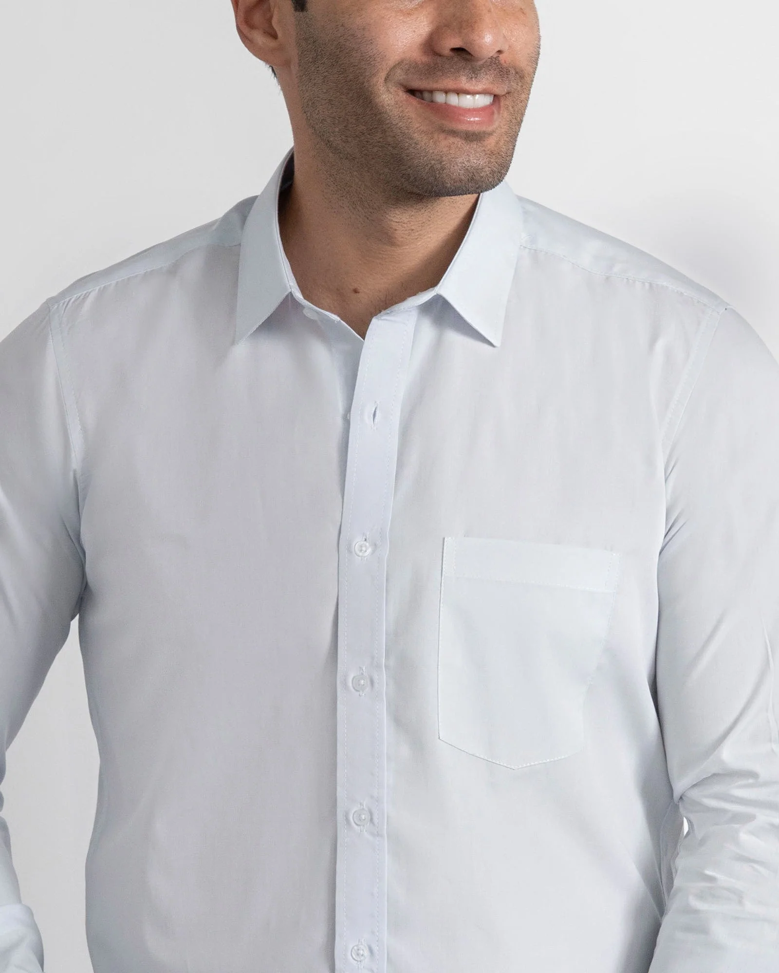 Camisa Mancorna Azul Claro - Image 4