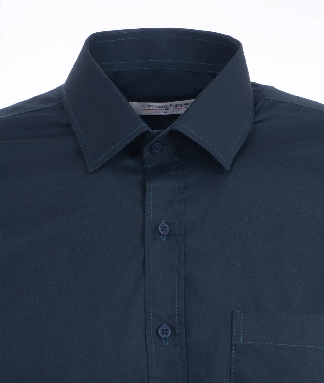Camisa Mancorna Azul Oscuro - Image 7