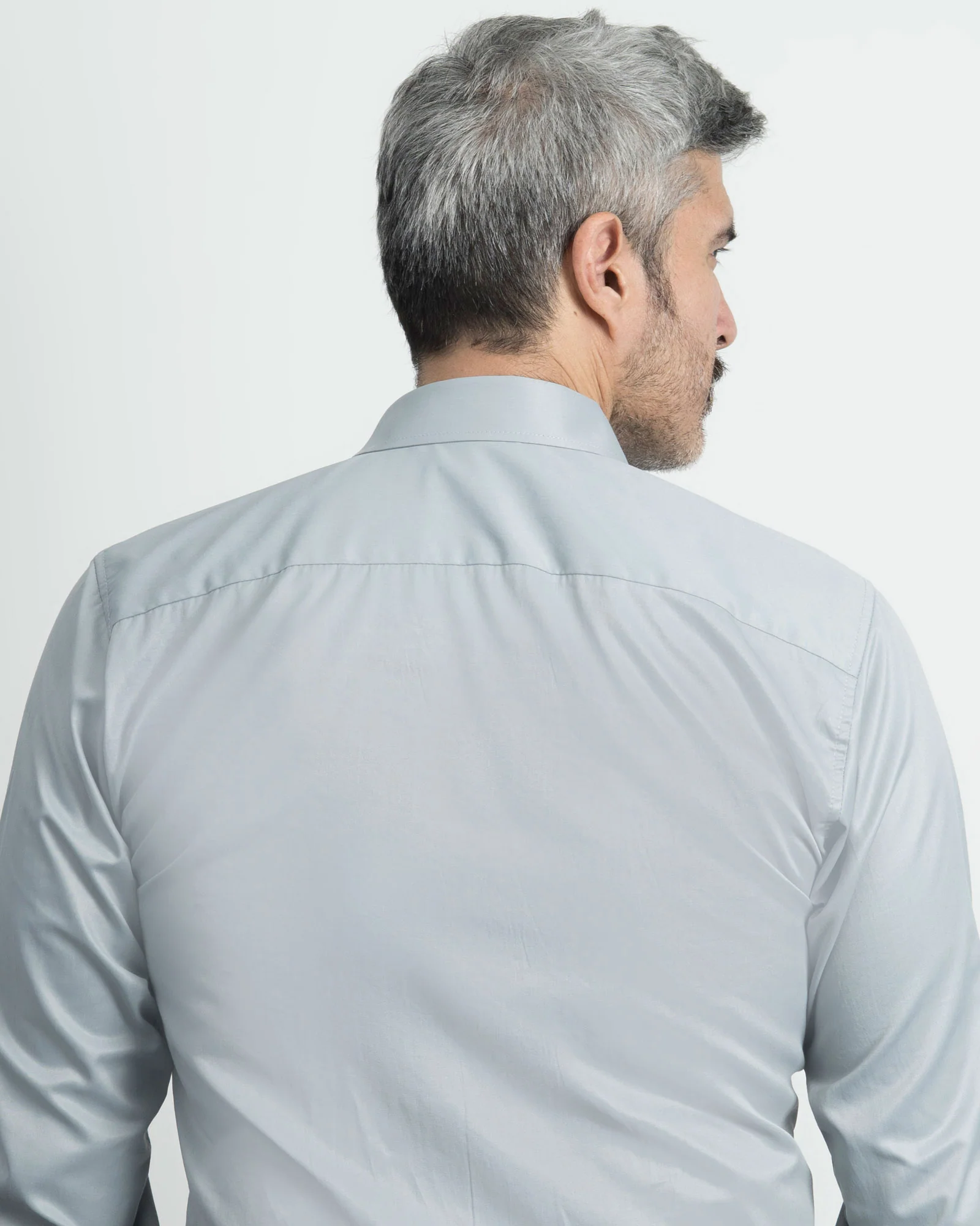 Camisa Mancorna Gris Claro - Image 5