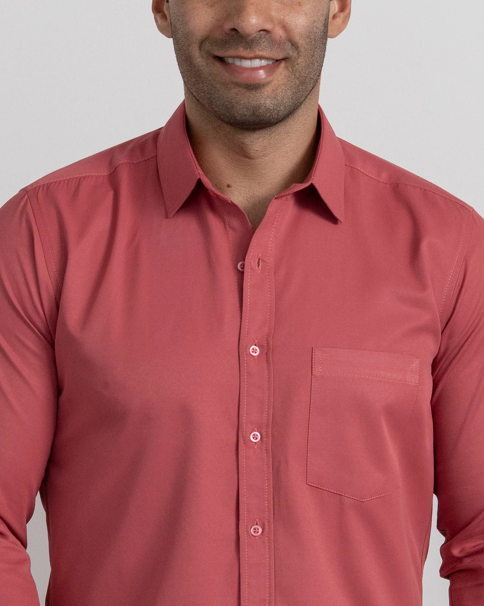 Camisa Mancorna Salmón - Image 3