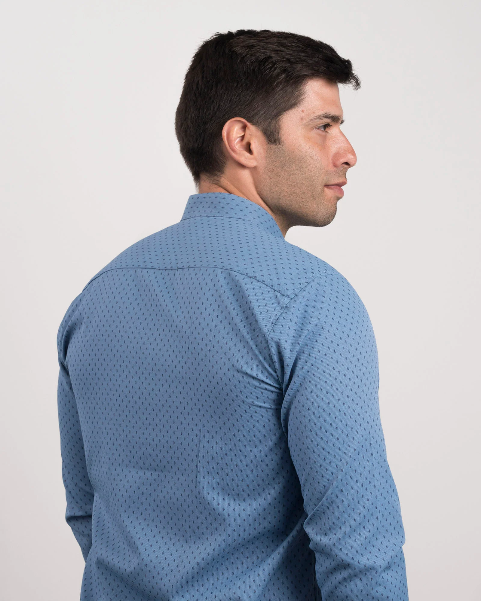 Camisa Print Azul Cuello Mao - Image 6